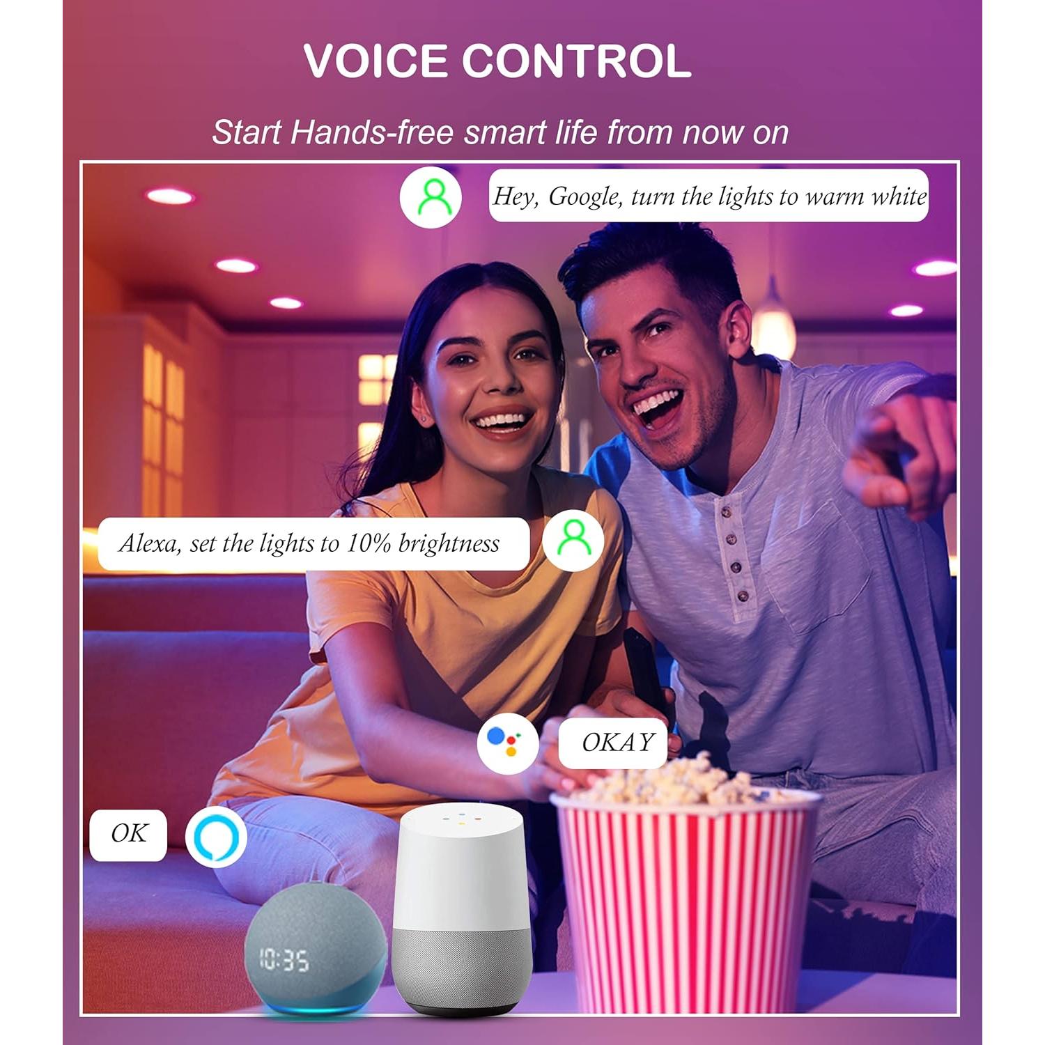 6 Luces LED Empotradas CLOUDY BAY 10W RGB+Blanco 4"