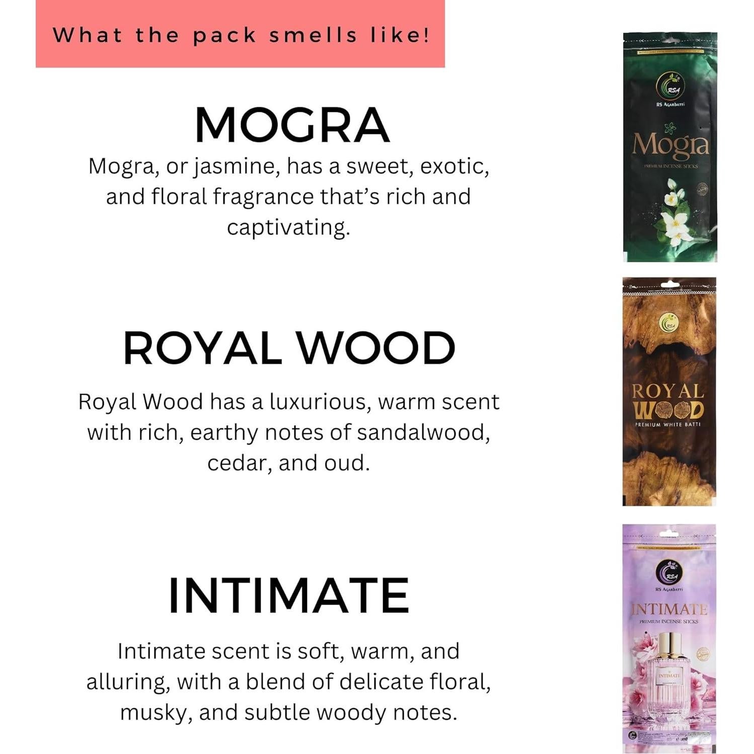 Juego de Incienso Natural Hashcart - 3 Fragancias Premium 110g