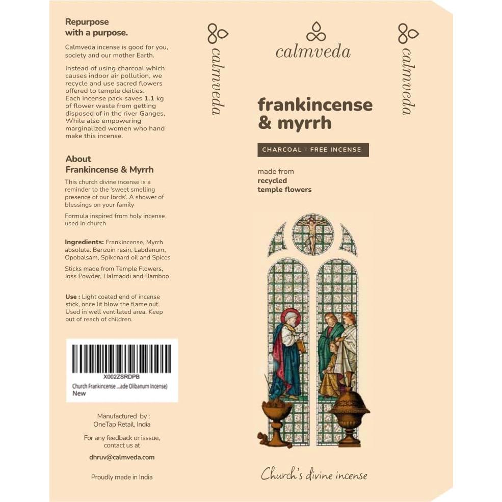 Incienso Calmveda Sin Carbón - 80 Varillas de Flores Recicladas