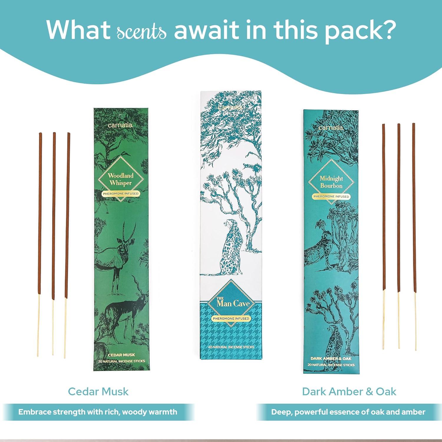 Incienso Carnatia Man Cave - 2 Aromas Masculinos Infundidos