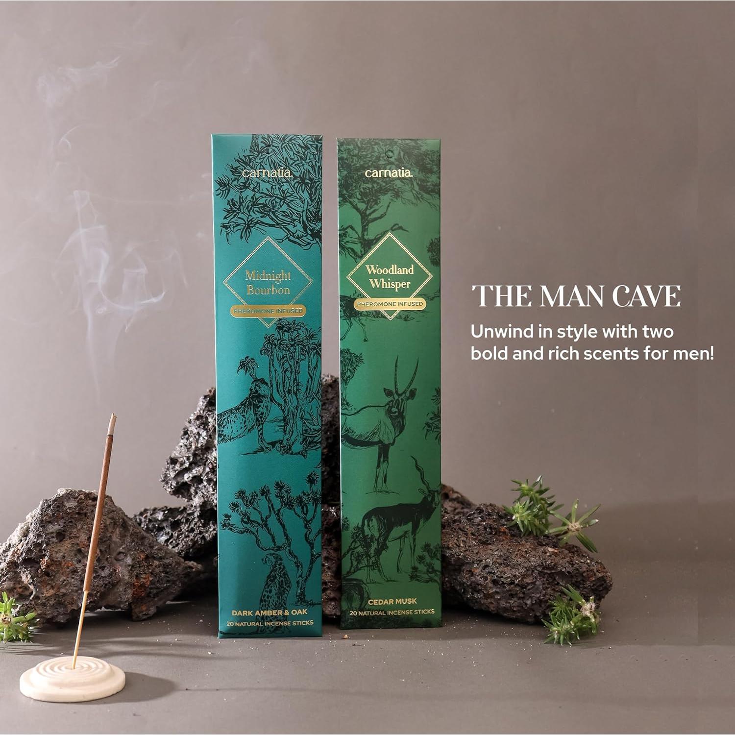 Incienso Carnatia Man Cave - 2 Aromas Masculinos Infundidos