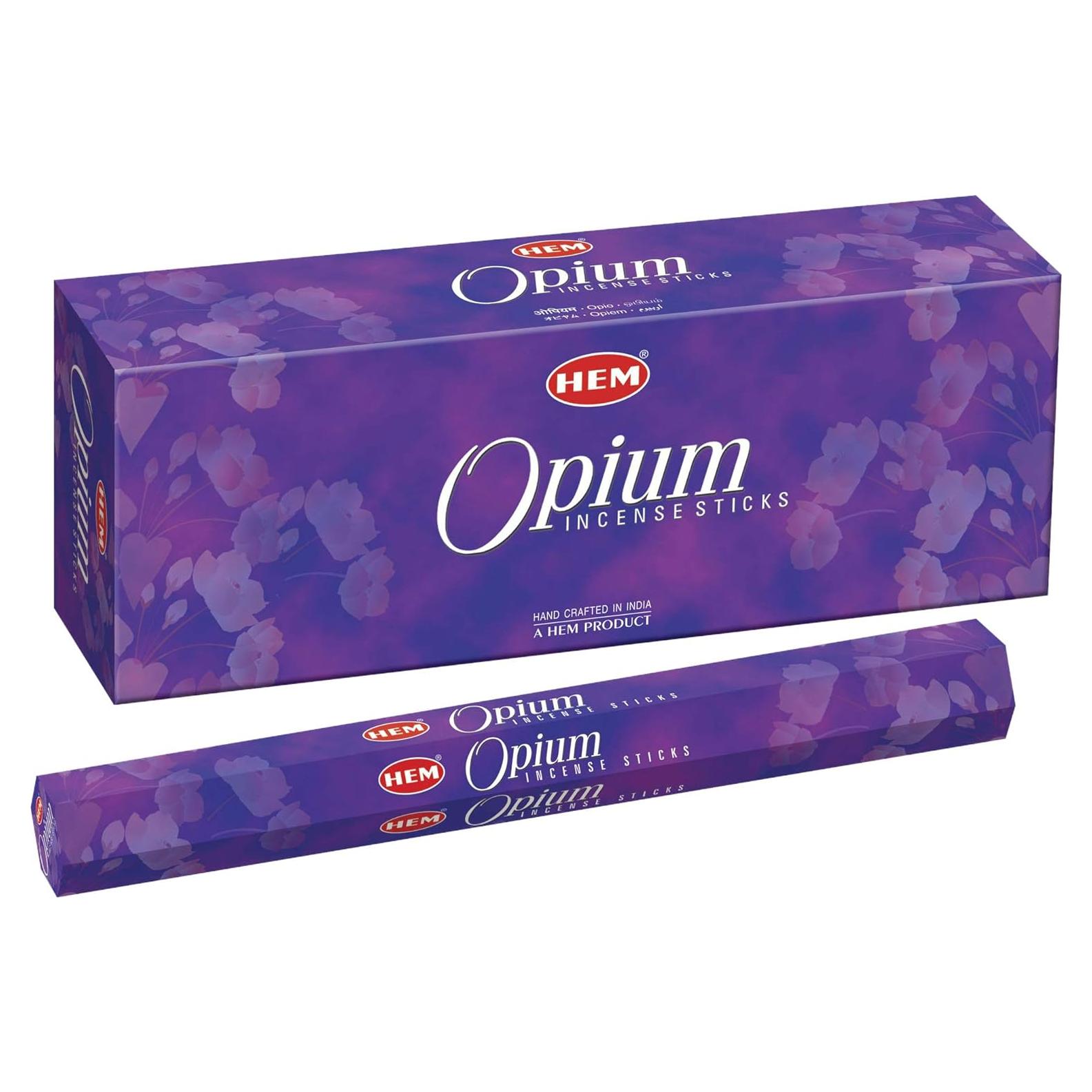 Varitas de Incienso HEM Opio - 120 Varitas, 20g, 22.86cm
