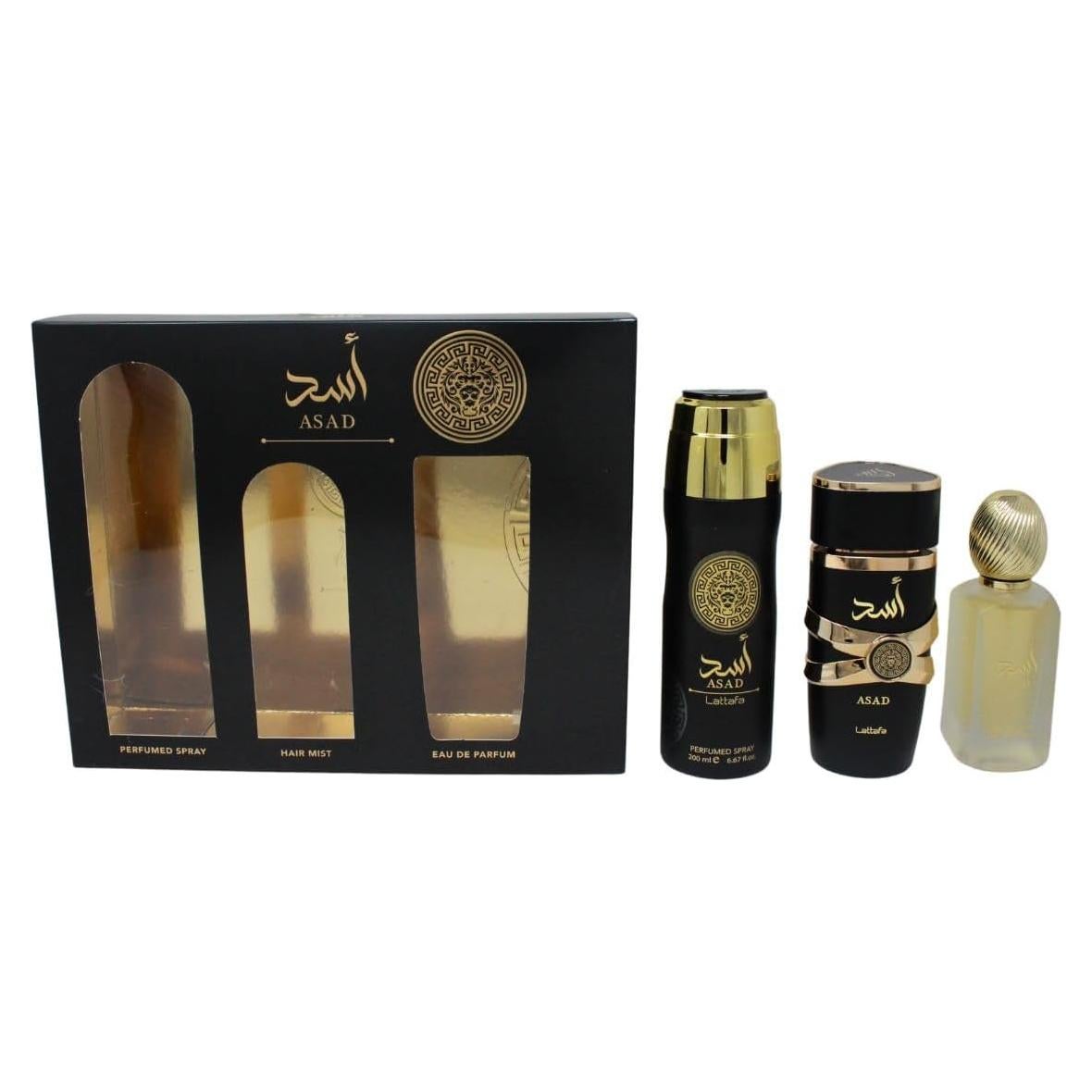 Fragancia Ámbar Lattafa Asad 100ml + 50ml Hair Mist