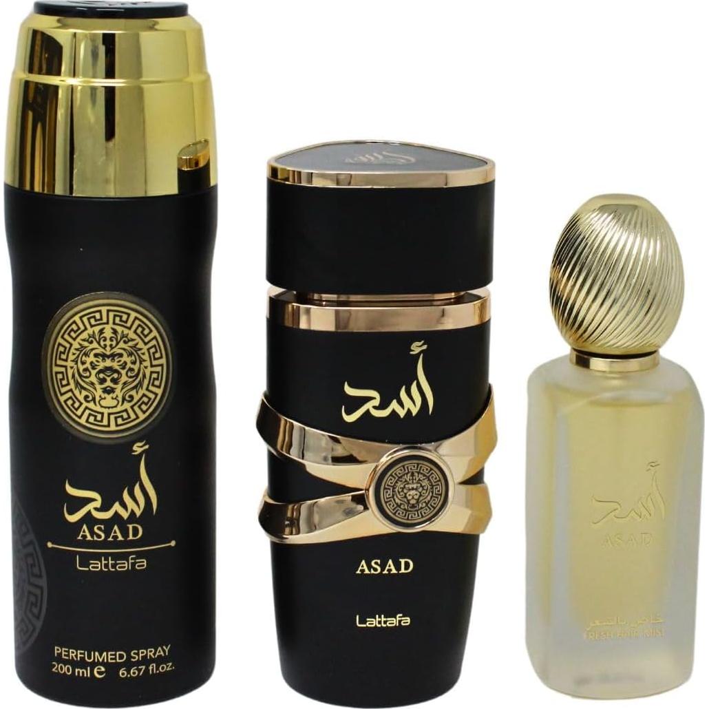 Fragancia Ámbar Lattafa Asad 100ml + 50ml Hair Mist