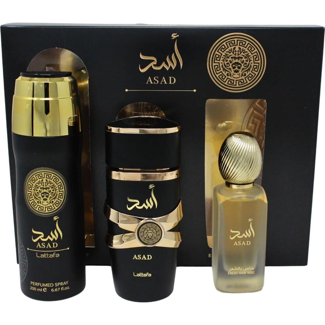 Fragancia Ámbar Lattafa Asad 100ml + 50ml Hair Mist