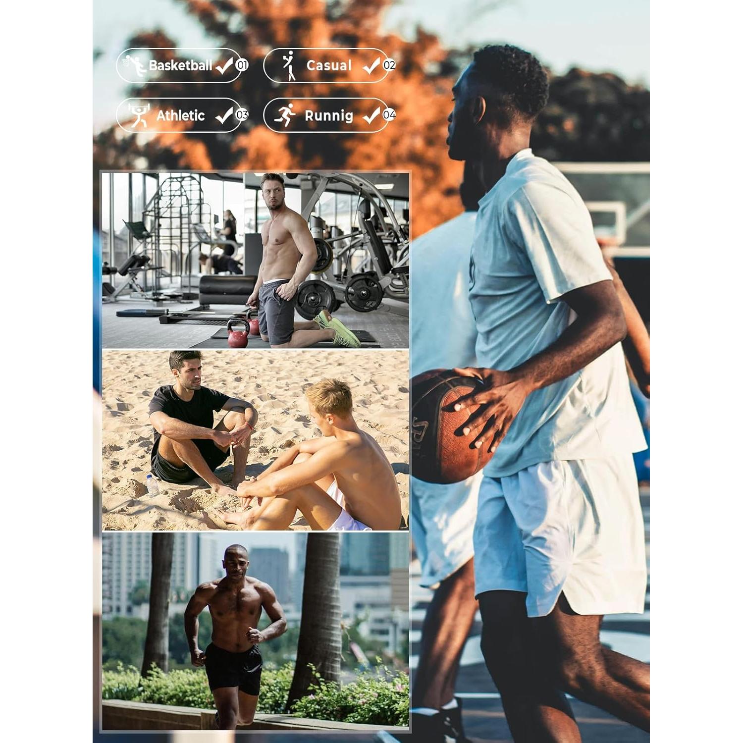 Pantalones Cortos Deportivos NORTHYARD Hombre Secado Rápido 22.86 cm