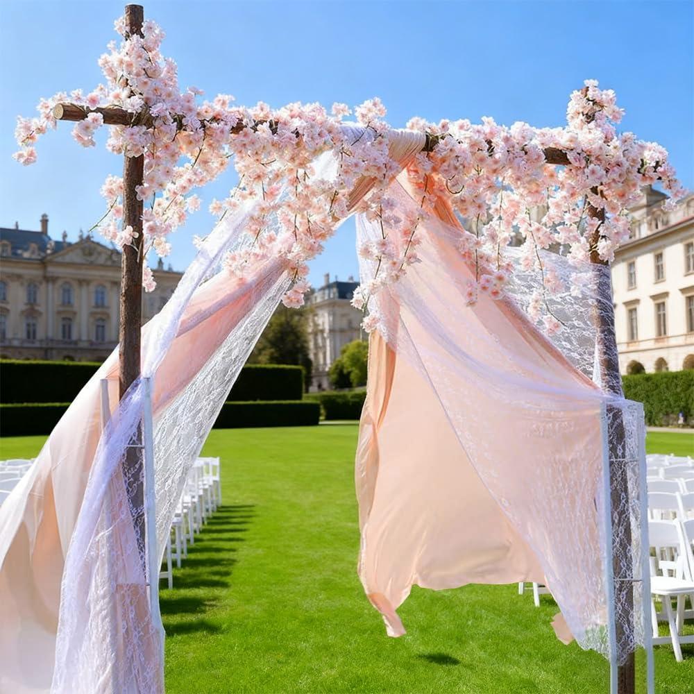 Guirnalda de Flores de Cerezo Artificial 10PCS Rosa Claro 18m