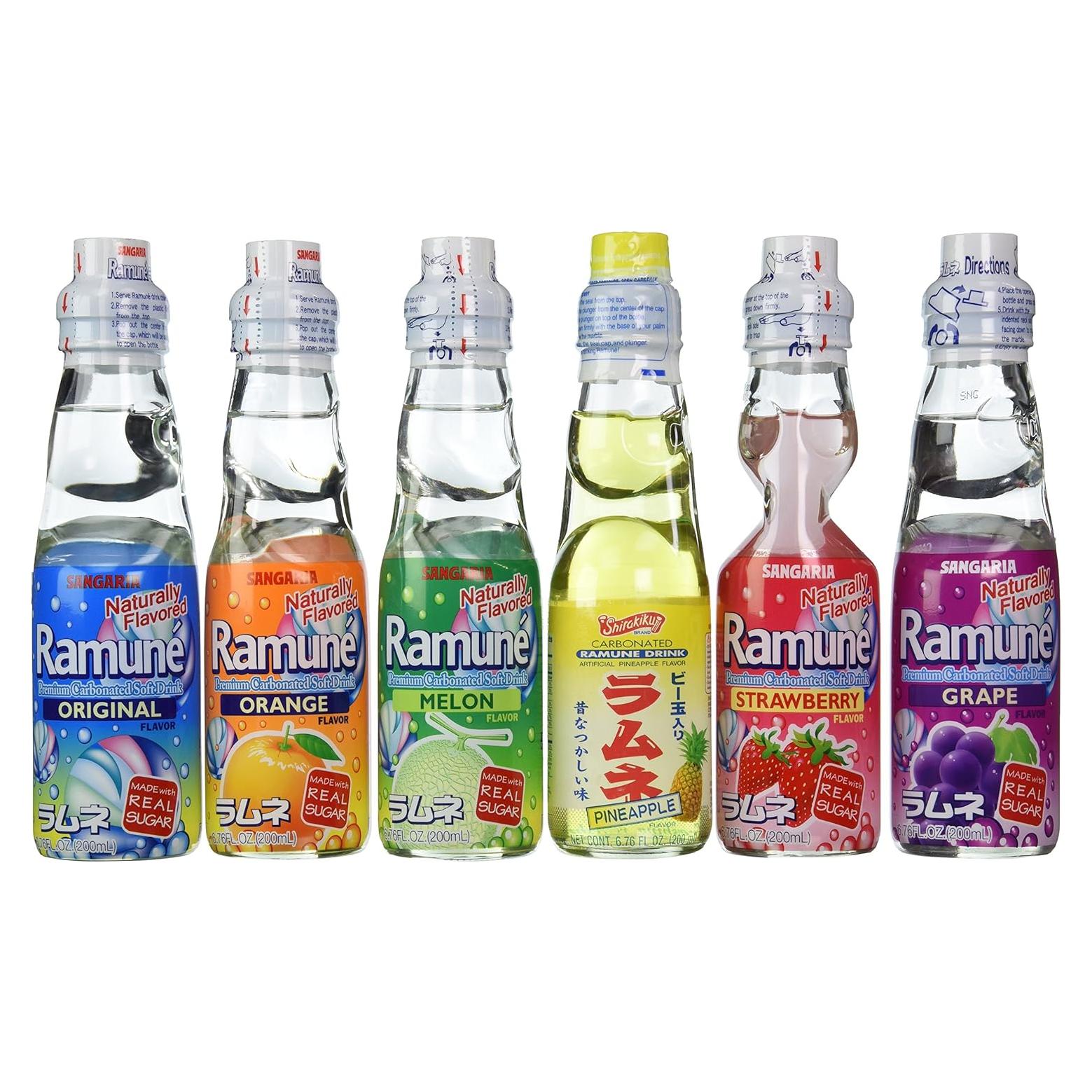 Paquete de 6 Refrescos Ramune Japonés 1200 ml Sabores Variados