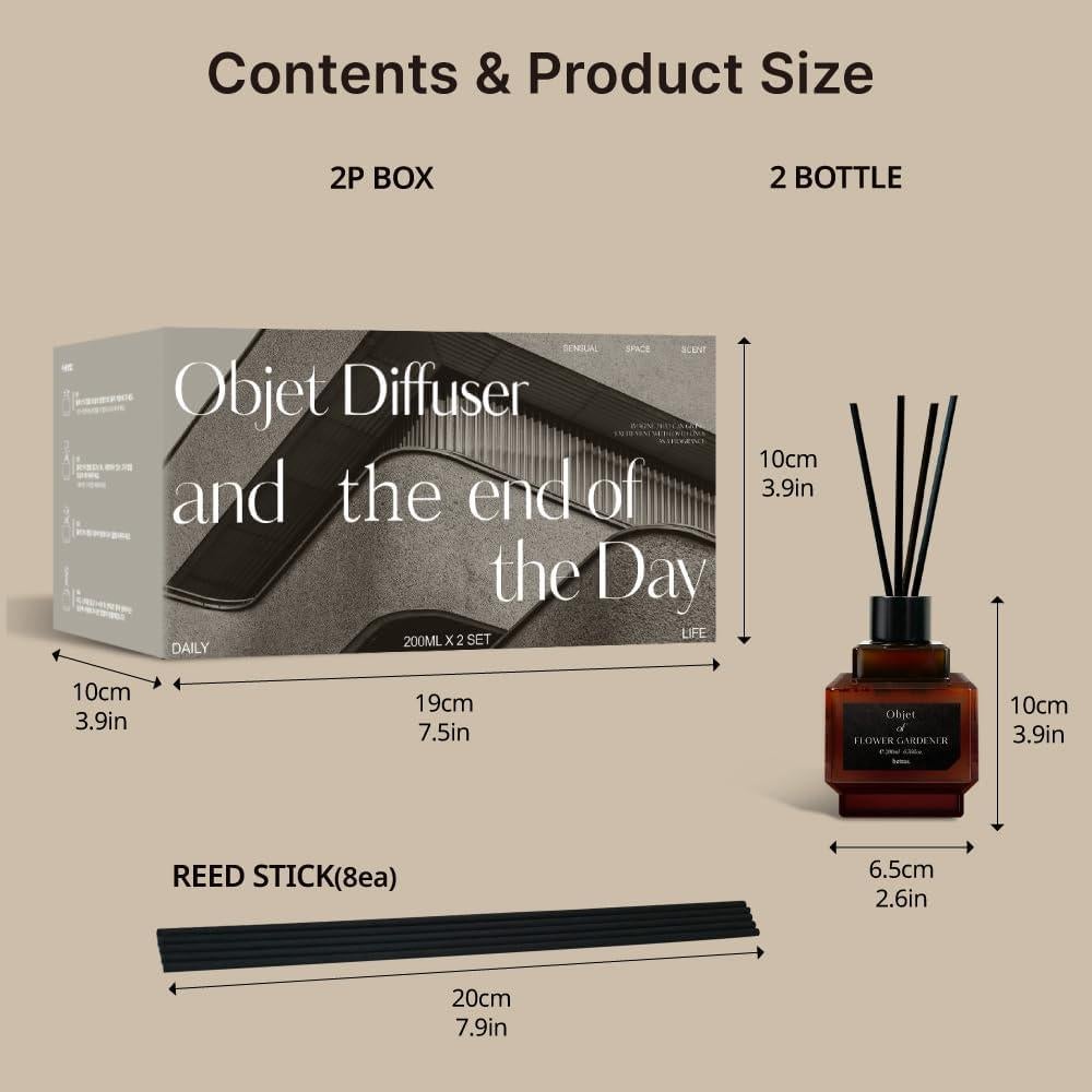 Juego de Difusor de Varillas HETRAS 200 ml Aroma Hinoki 2 Pack