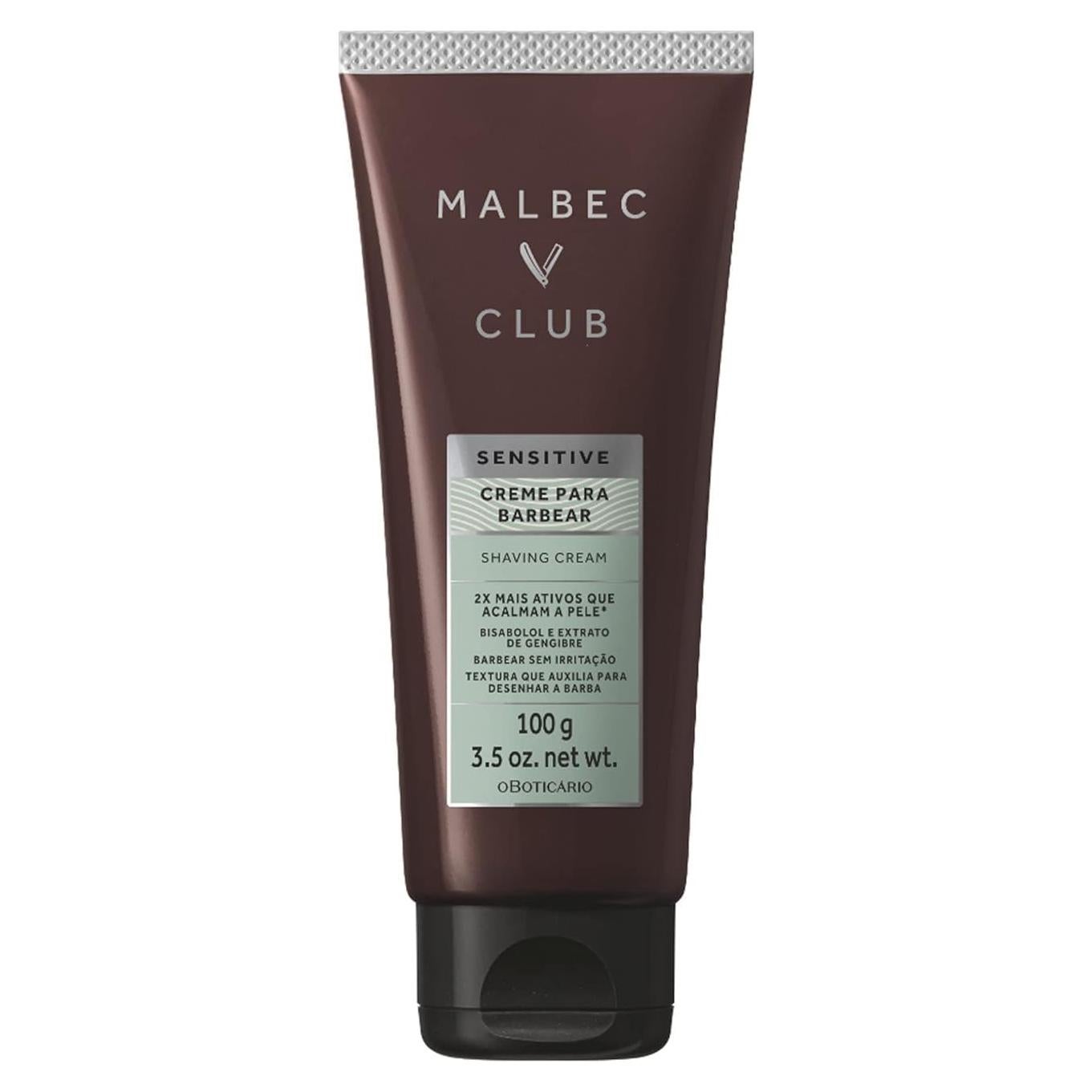 Crema de Afeitar Malbec Club para Hombres 99g - Hidratante y Suave