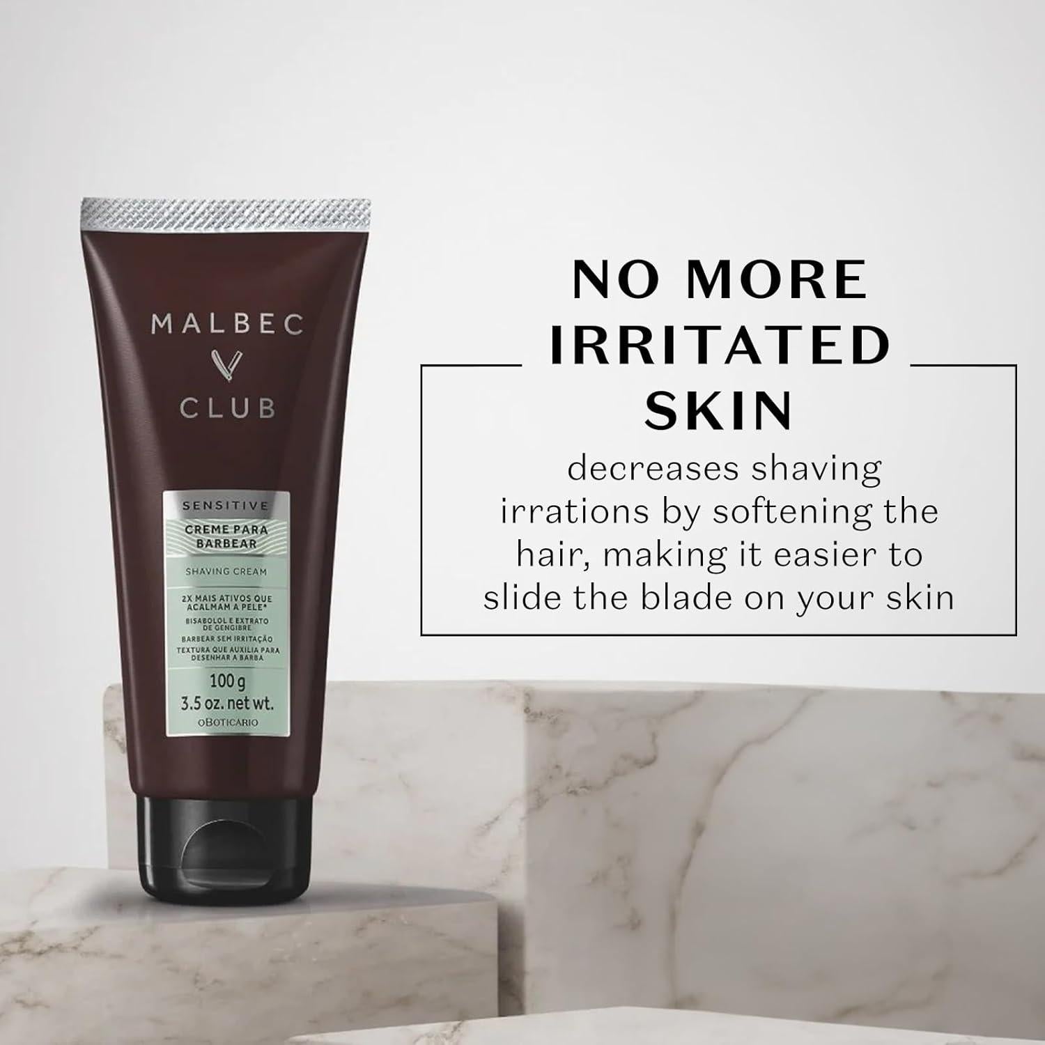 Crema de Afeitar Malbec Club para Hombres 99g - Hidratante y Suave