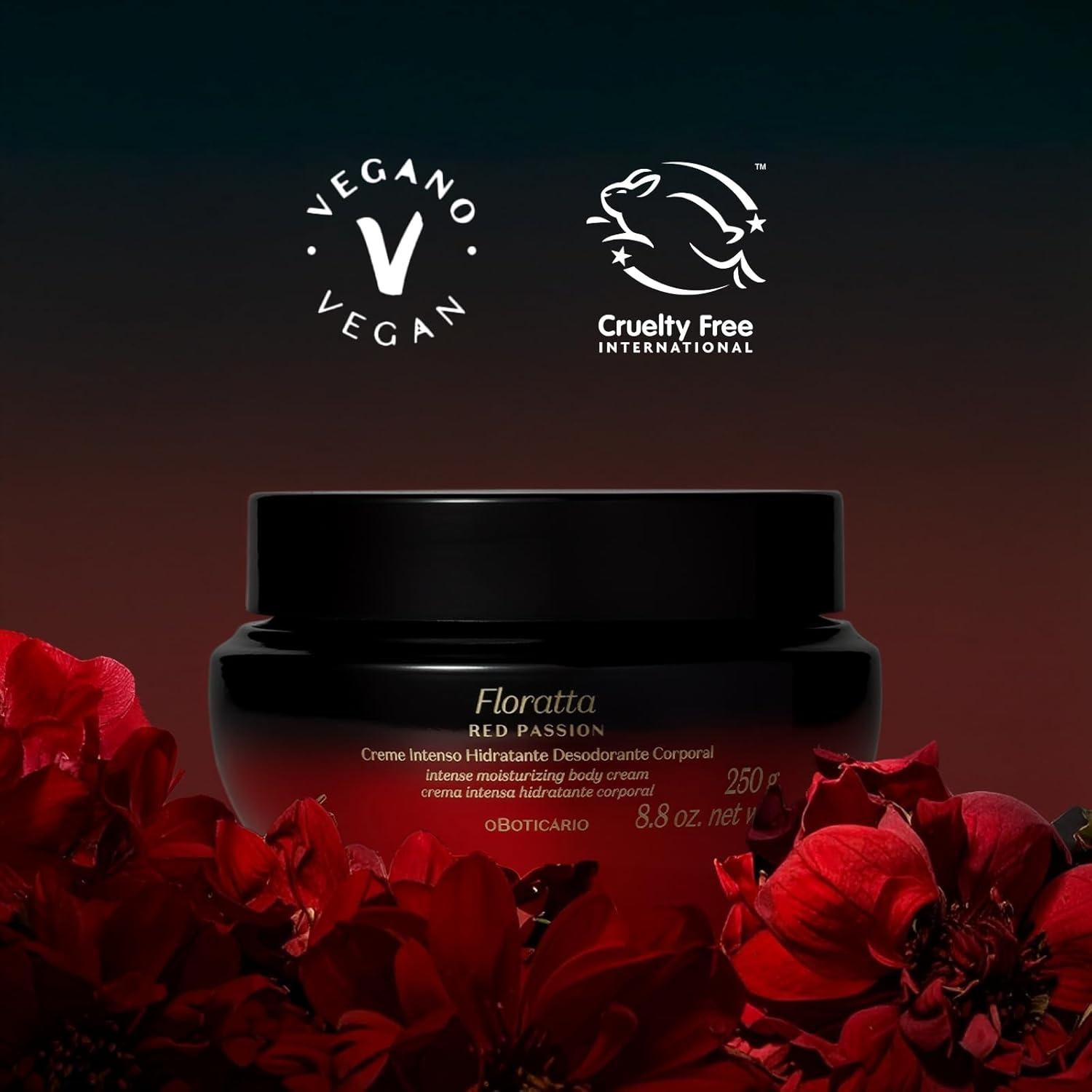 Crema Corporal O Boticário Floratta Pasión Roja 250g Hidratante