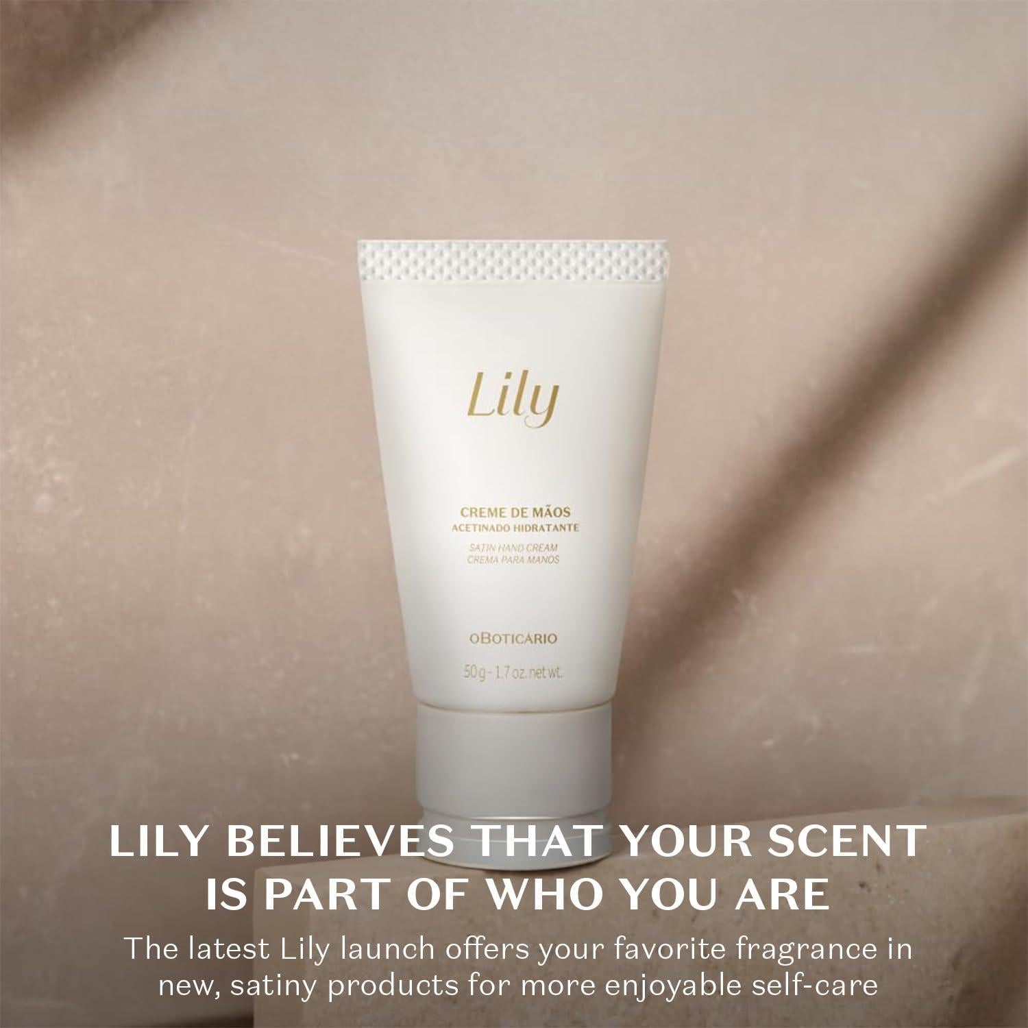 Crema de Manos Lily Satin O Boticário 50g Hidratante