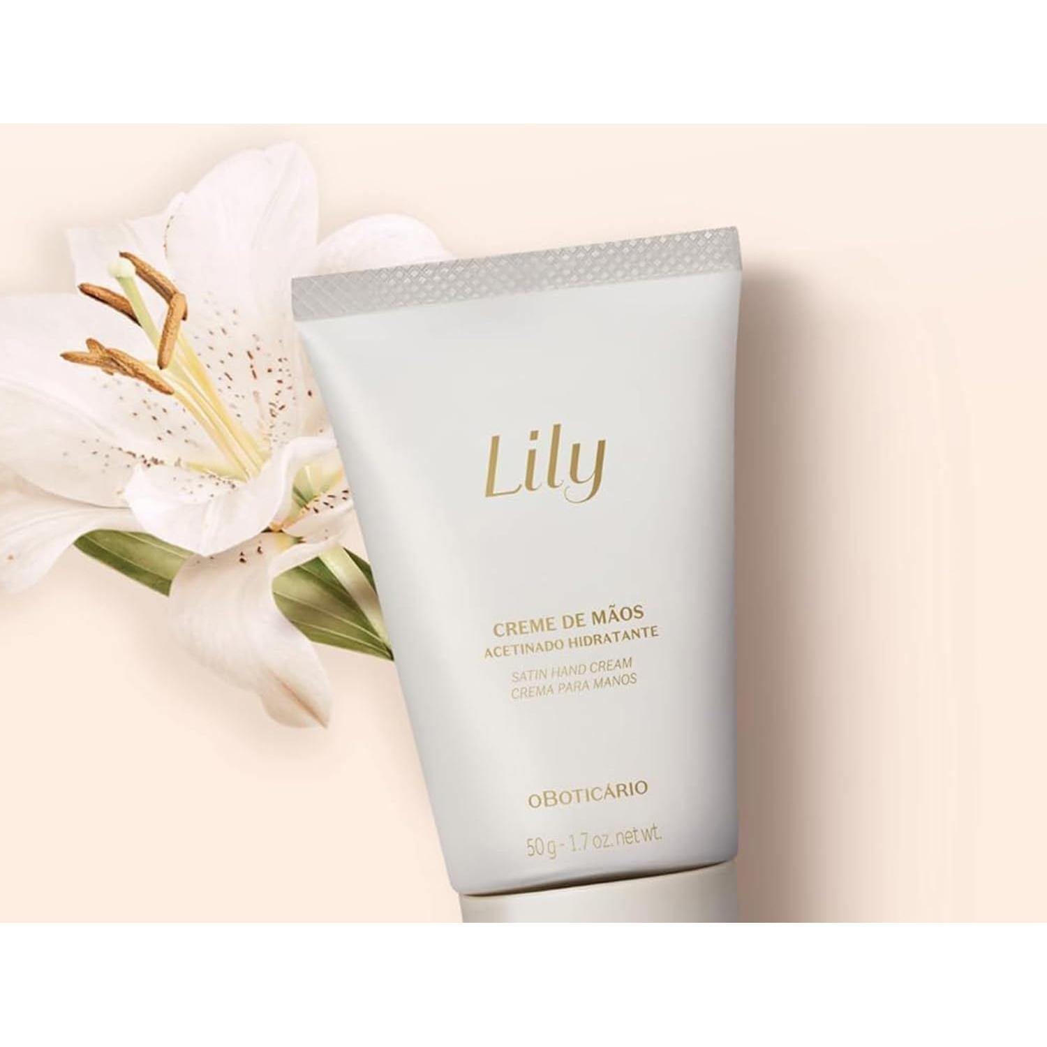 Crema de Manos Lily Satin O Boticário 50g Hidratante