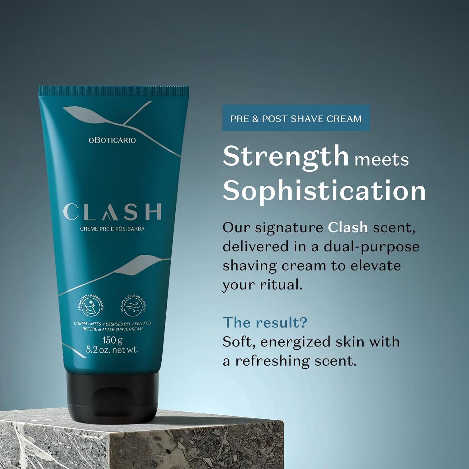 Crema Pre y Post Afeitado O Boticário Clash 150g Hidratante