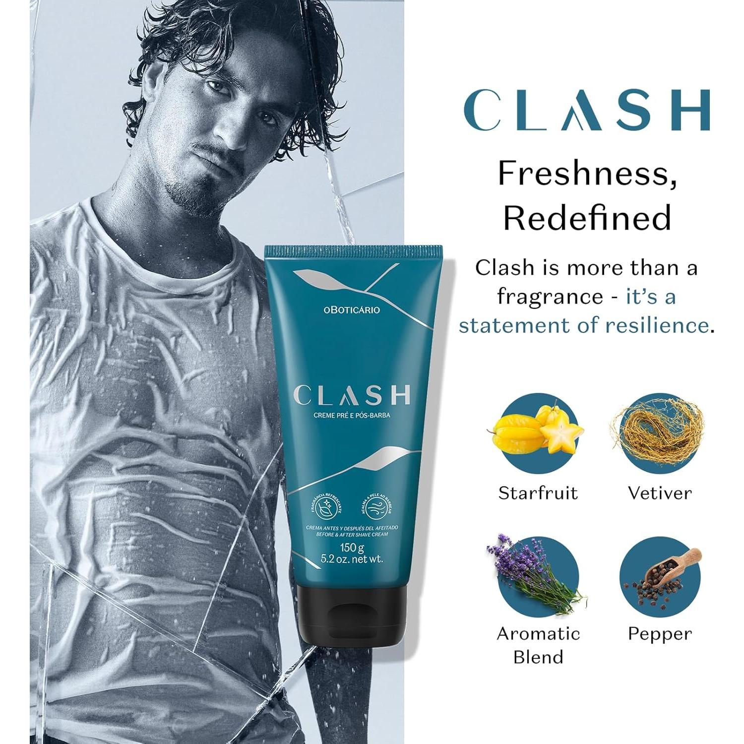 Crema Pre y Post Afeitado O Boticário Clash 150g Hidratante