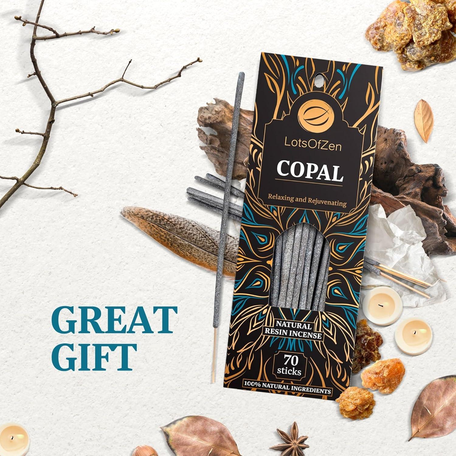 Varitas de Incienso de Copal Blanco Natural Lots Of Zen - 70 Piezas