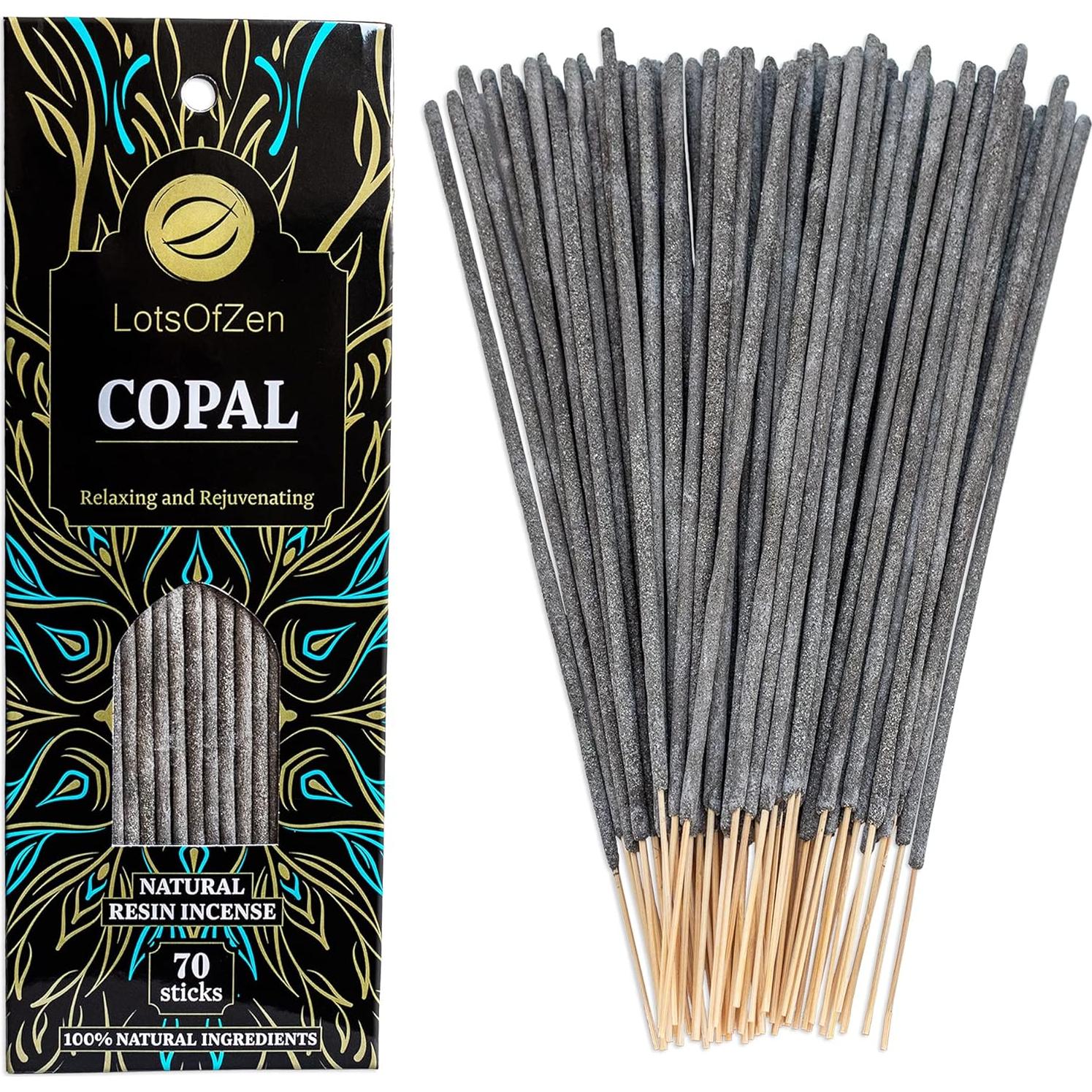 Varitas de Incienso de Copal Blanco Natural Lots Of Zen - 70 Piezas