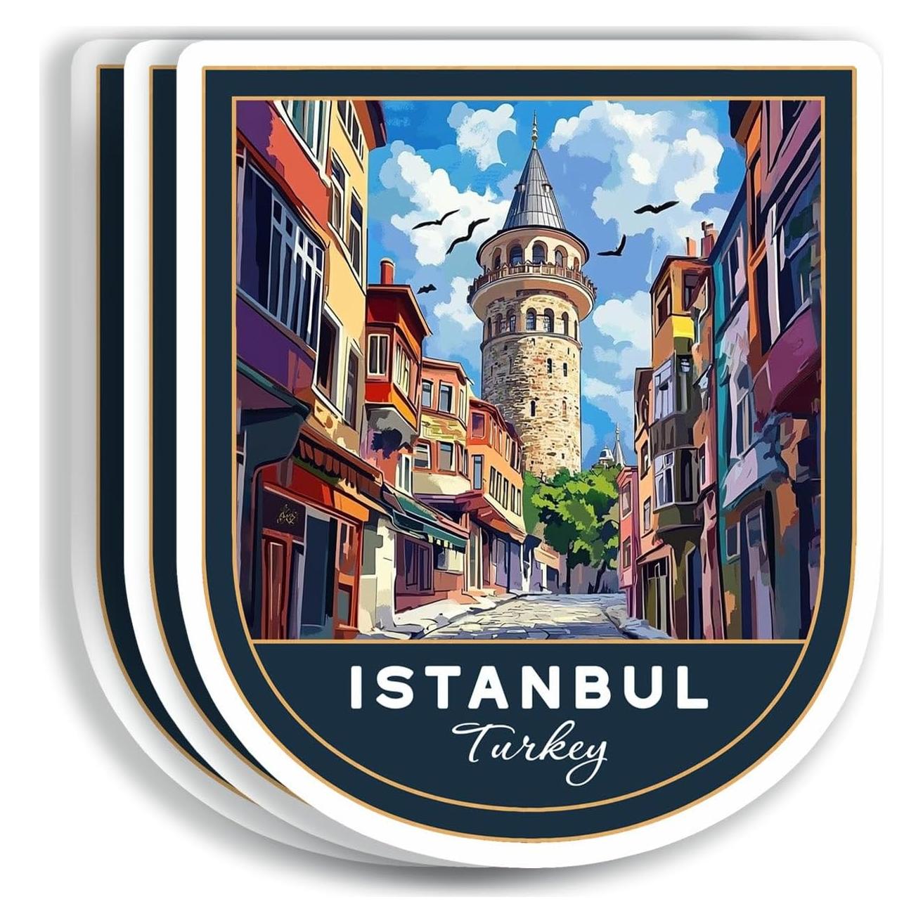 Pegatinas de Viaje Estambul ShelbyShops - 3 Pcs Impermeables