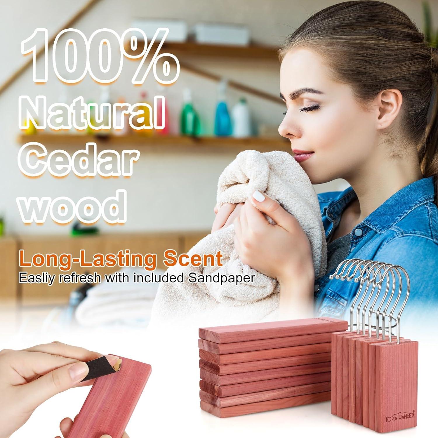 Bloques de Cedro TOPIA HANGER 100% Natural - Paquete de 16