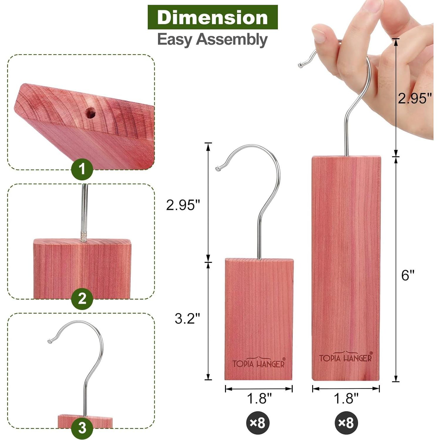 Bloques de Cedro TOPIA HANGER 100% Natural - Paquete de 16