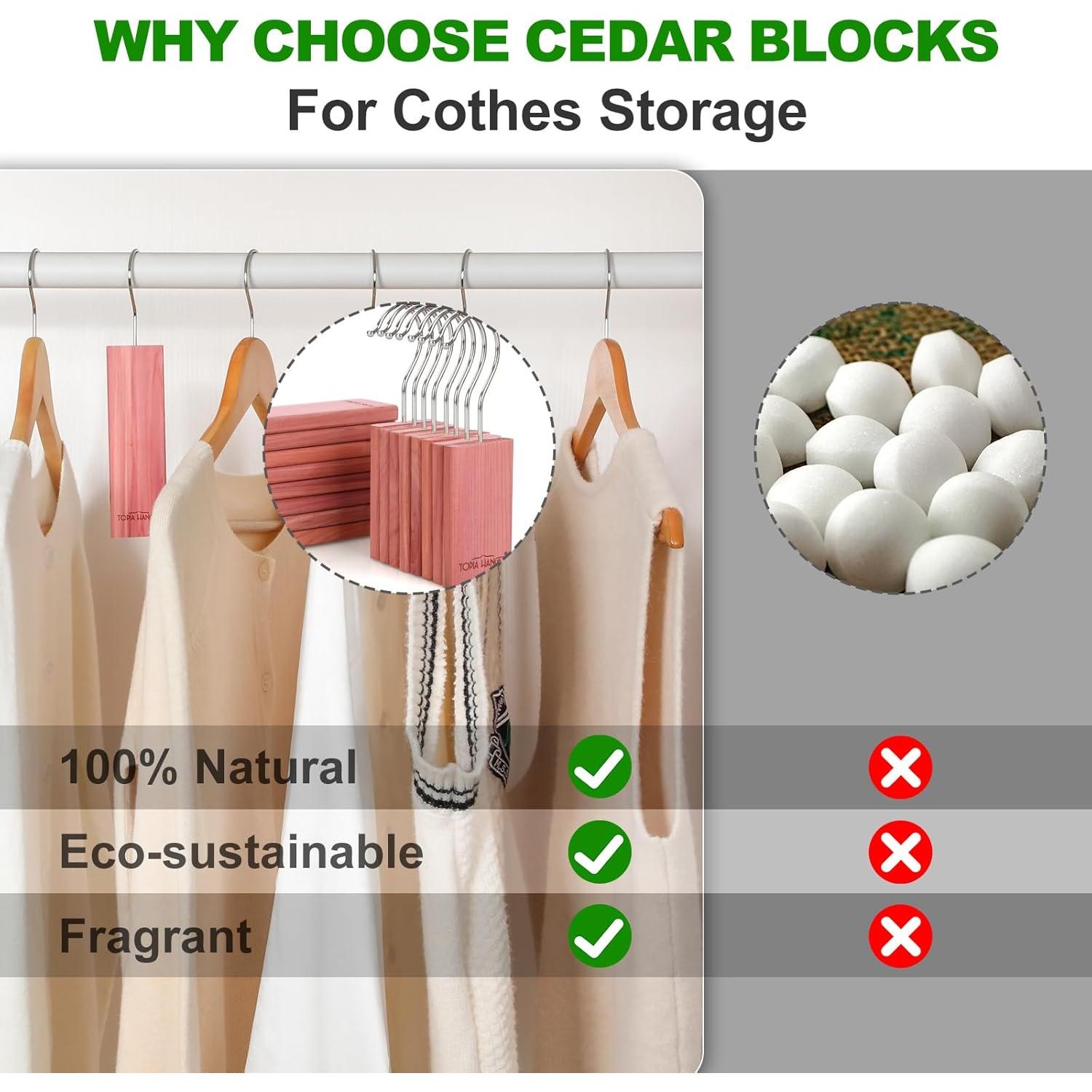 Bloques de Cedro TOPIA HANGER 100% Natural - Paquete de 16