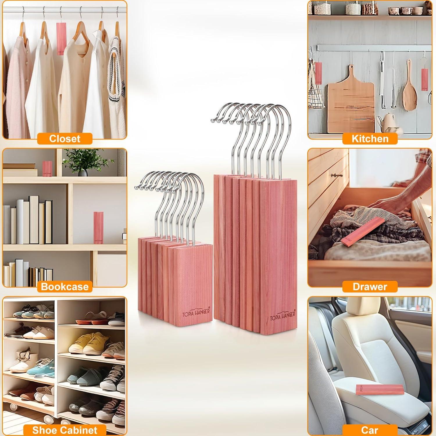 Bloques de Cedro TOPIA HANGER 100% Natural - Paquete de 16