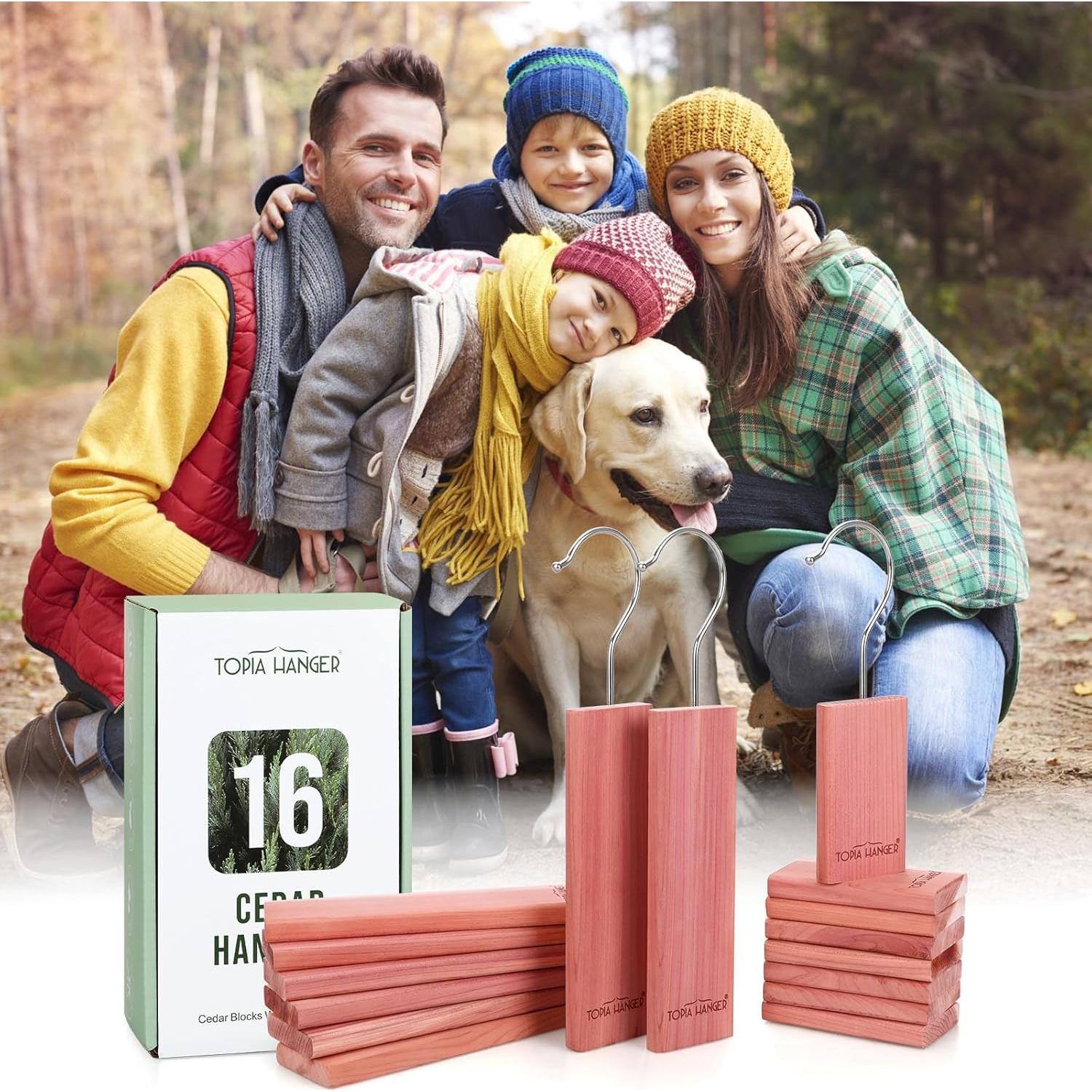 Bloques de Cedro TOPIA HANGER 100% Natural - Paquete de 16