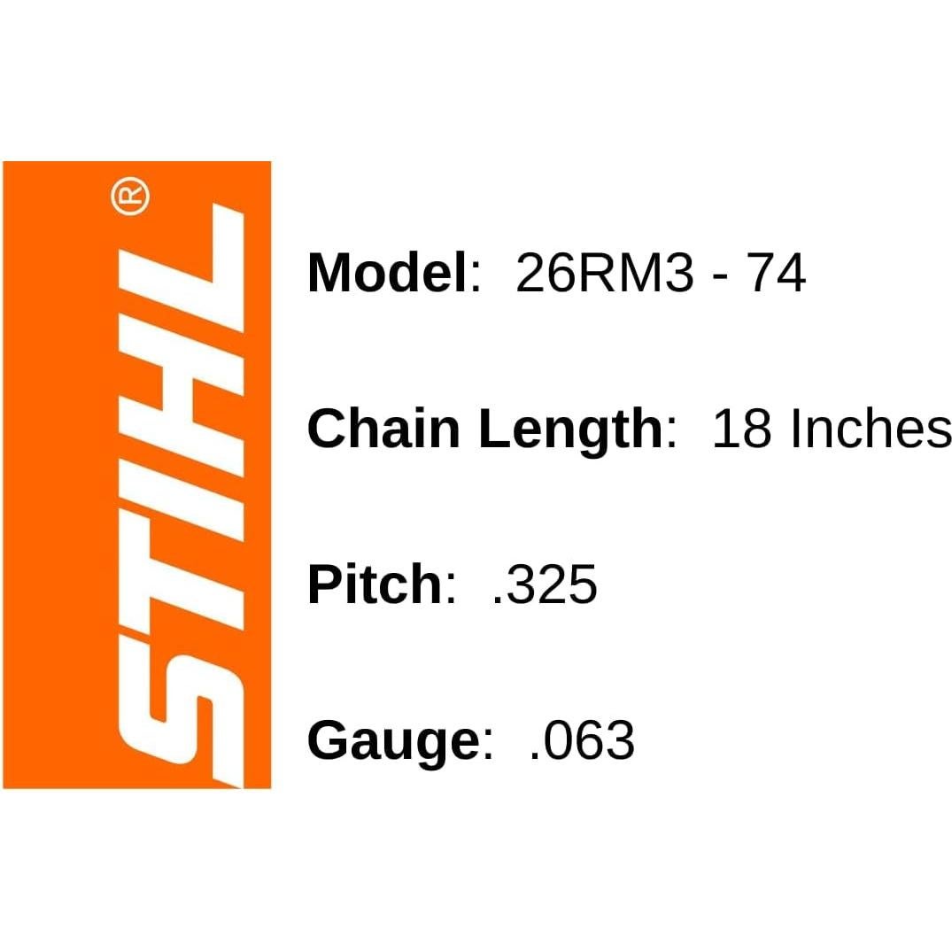 Cadena de Sierra STIHL 26RM3-74 Oilomatic 45.72 cm - Paquete de 2