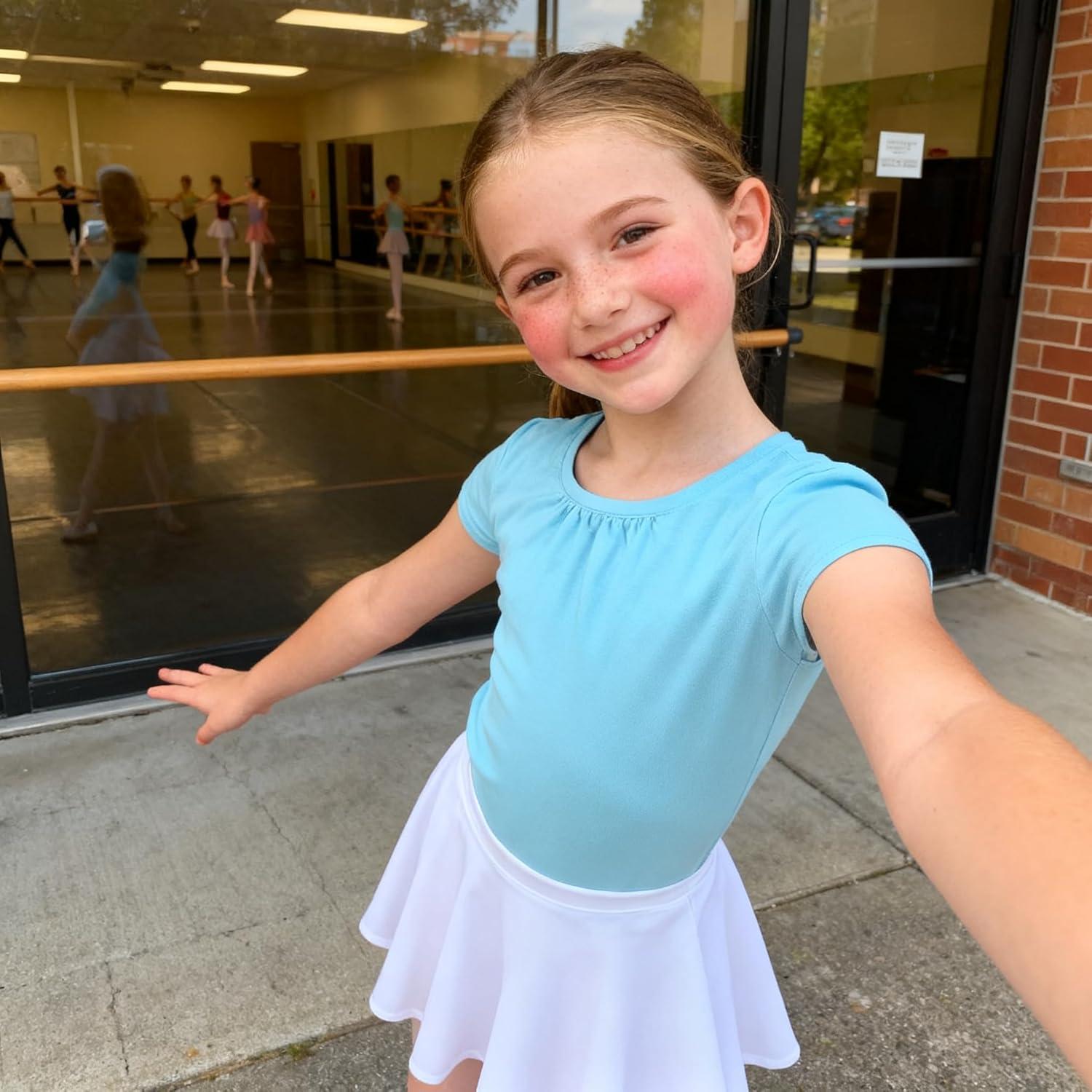 Camisetas de Manga Corta para Niñas Bienzoe - Paquete de 3, Secado Rápido, 7-8 Años
