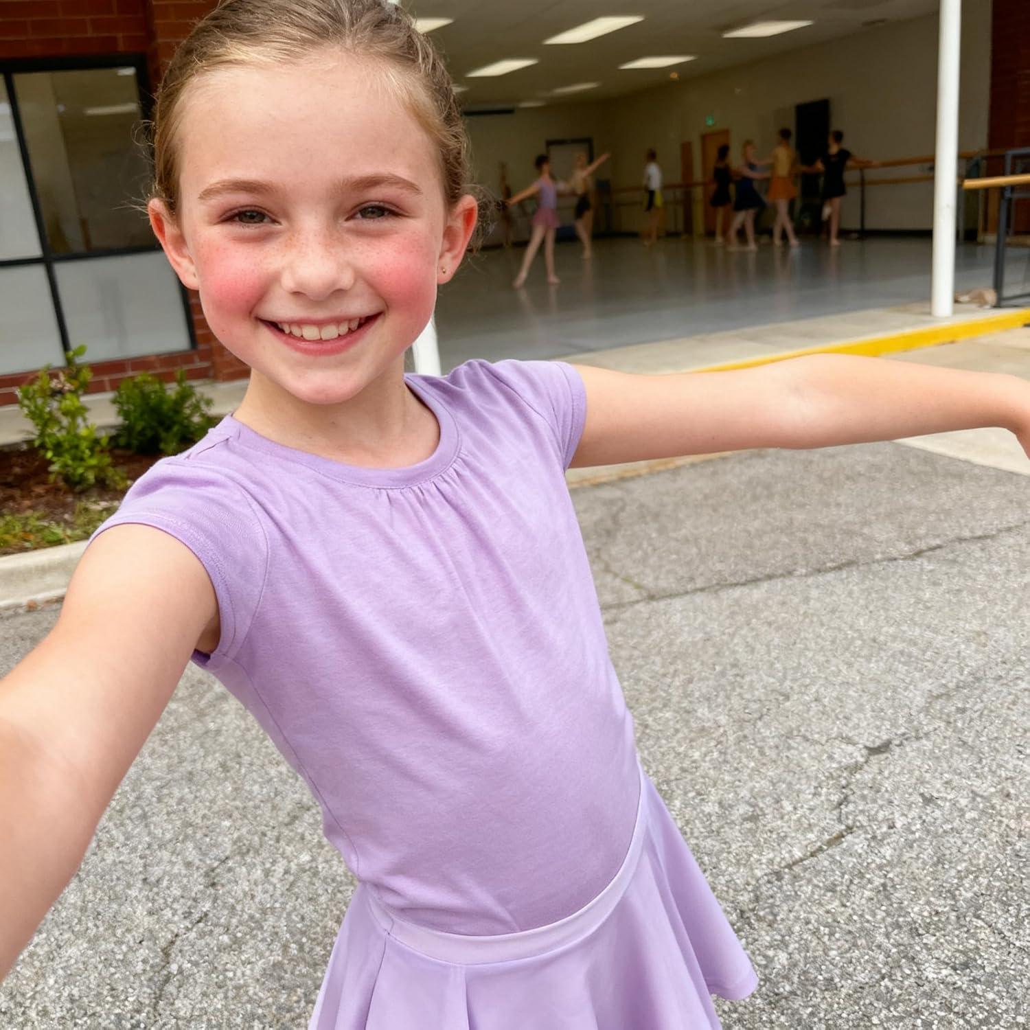 Camisetas de Manga Corta para Niñas Bienzoe - Paquete de 3, Secado Rápido, 7-8 Años