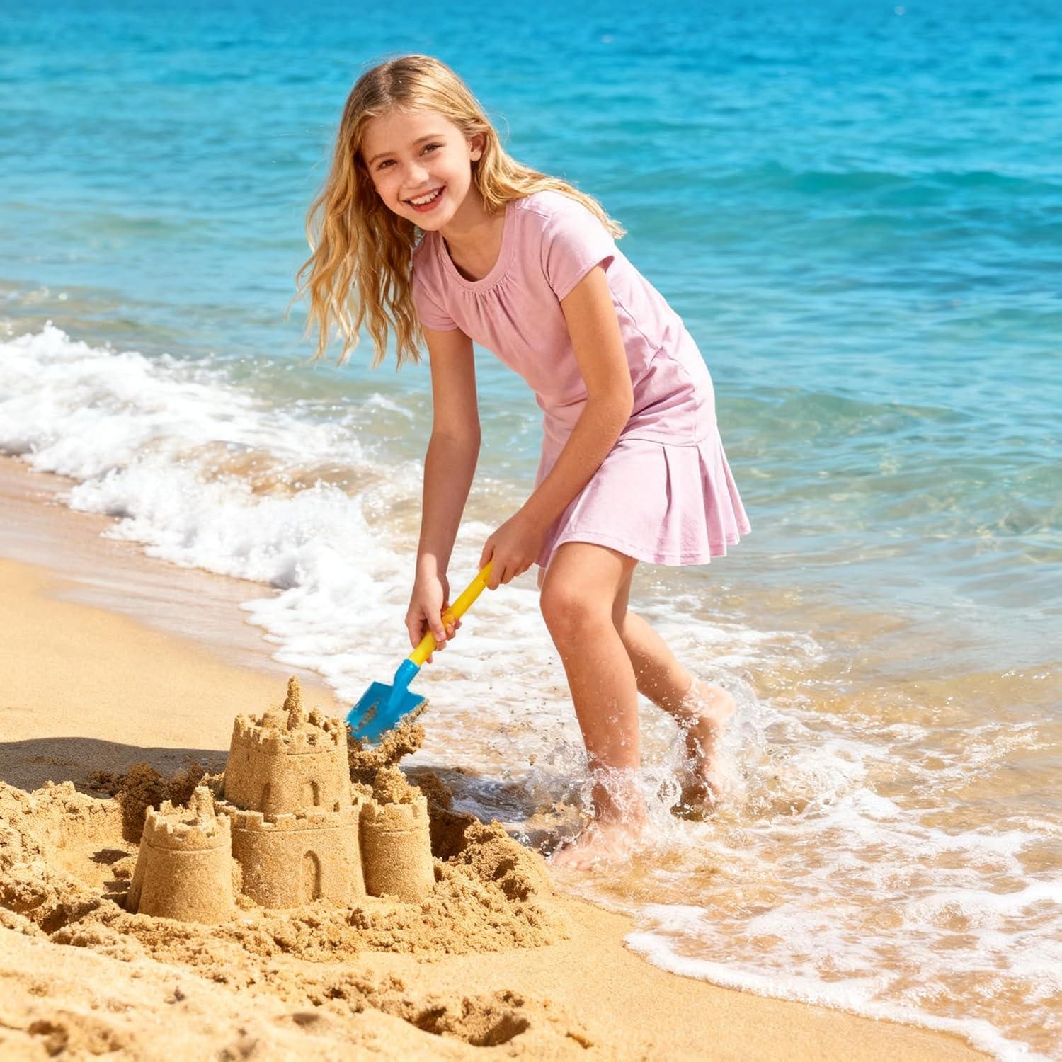 Camisetas de Manga Corta para Niñas Bienzoe - Paquete de 3, Secado Rápido, 7-8 Años