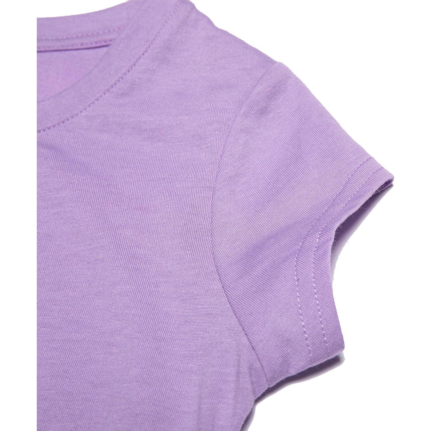 Camisetas de Manga Corta para Niñas Bienzoe - Paquete de 3, Secado Rápido, 7-8 Años