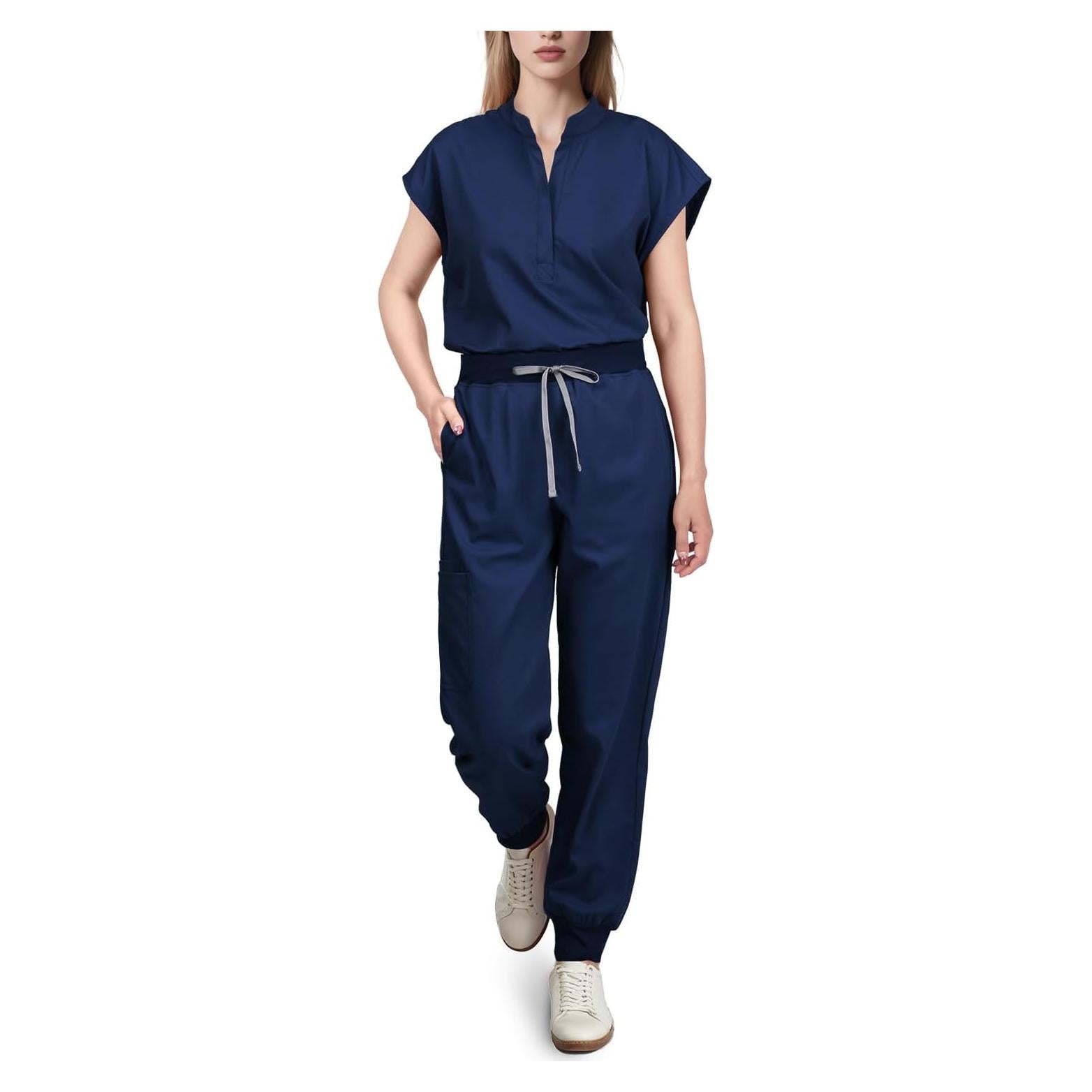 Conjunto de Scrubs para Mujeres Eadflie - Top Sin Mangas y Pantalones Jogger