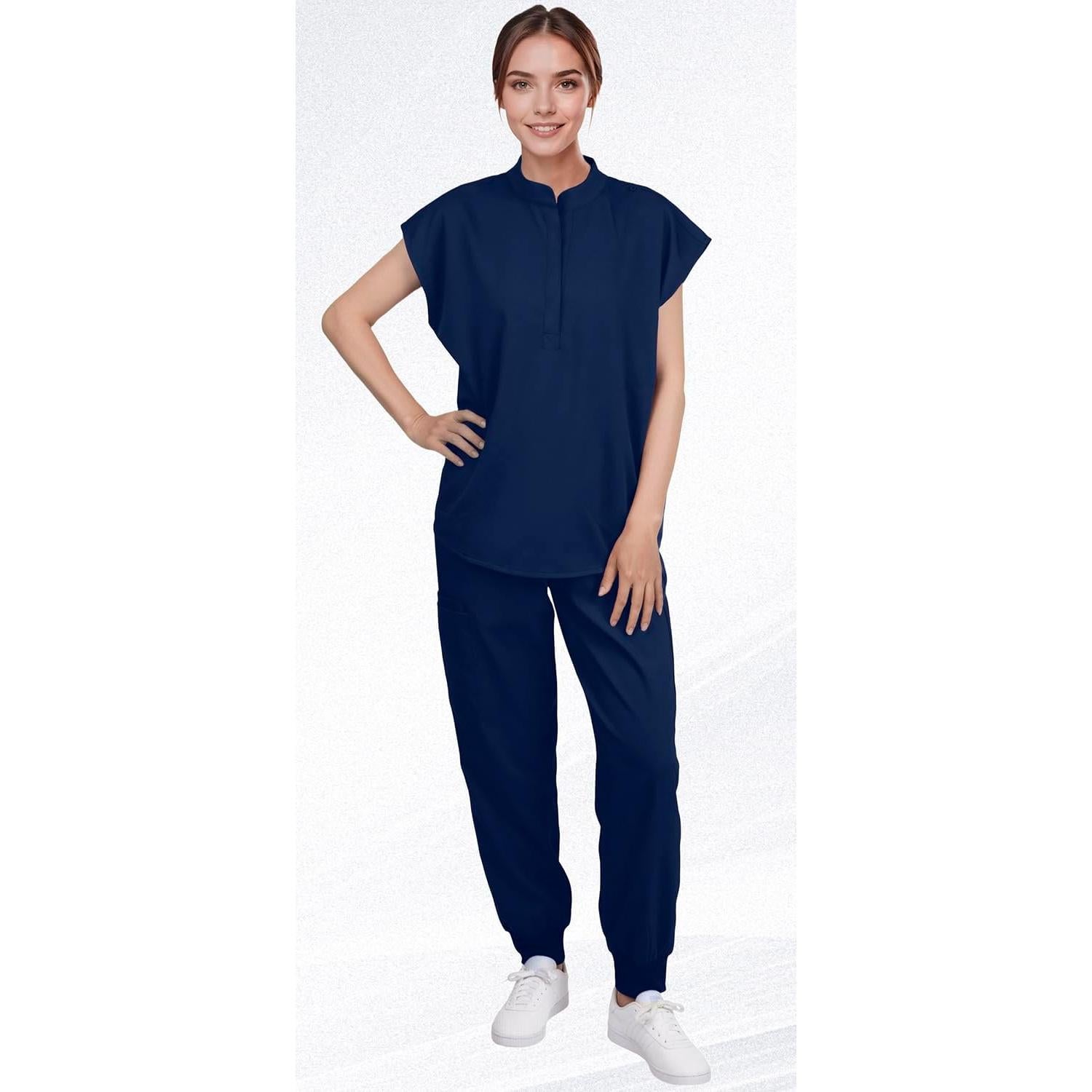 Conjunto de Scrubs para Mujeres Eadflie - Top Sin Mangas y Pantalones Jogger