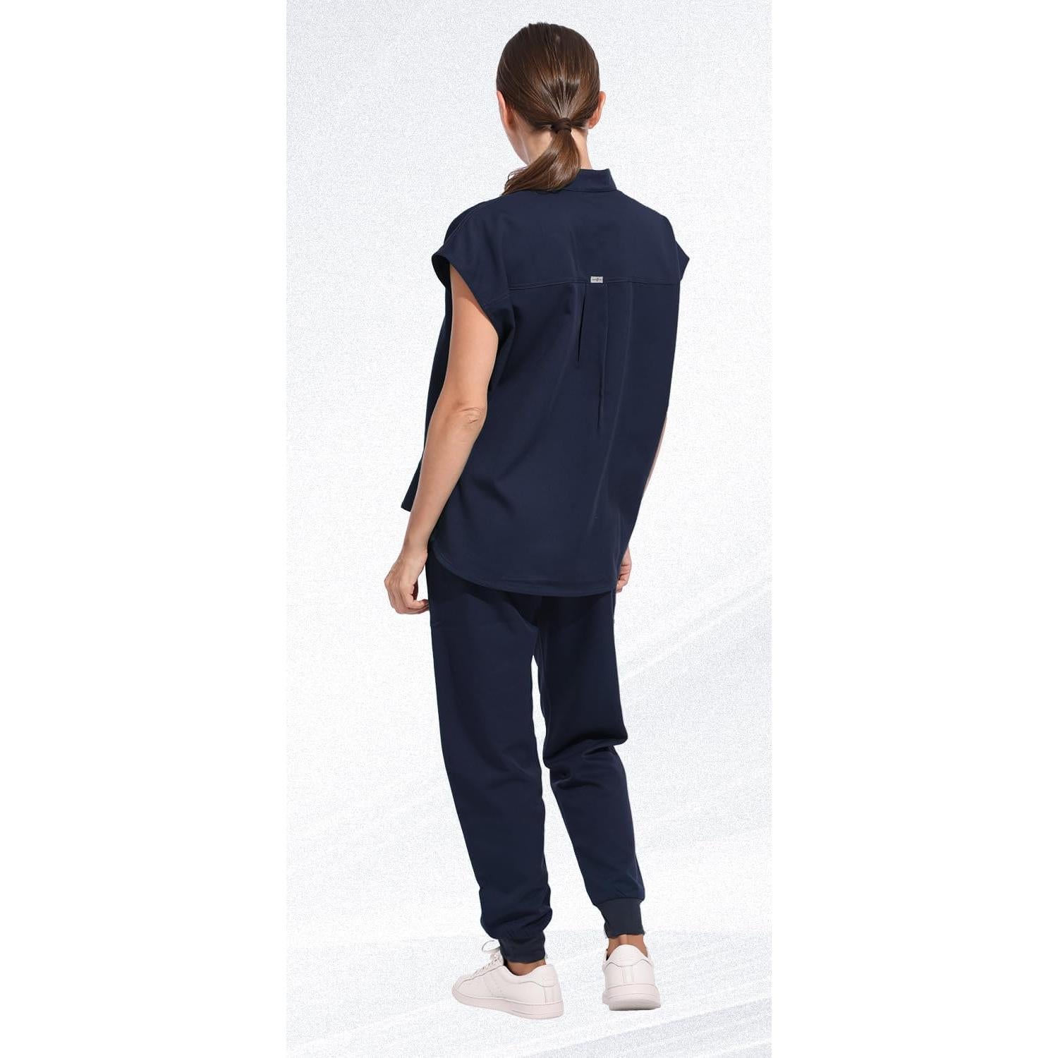 Conjunto de Scrubs para Mujeres Eadflie - Top Sin Mangas y Pantalones Jogger