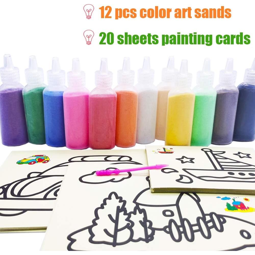 Kit de Arena Artística Zddaoole 32 PCS - 12 Colores y 20 Plantillas