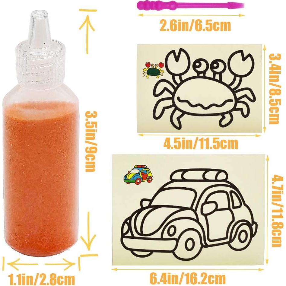 Kit de Arena Artística Zddaoole 32 PCS - 12 Colores y 20 Plantillas