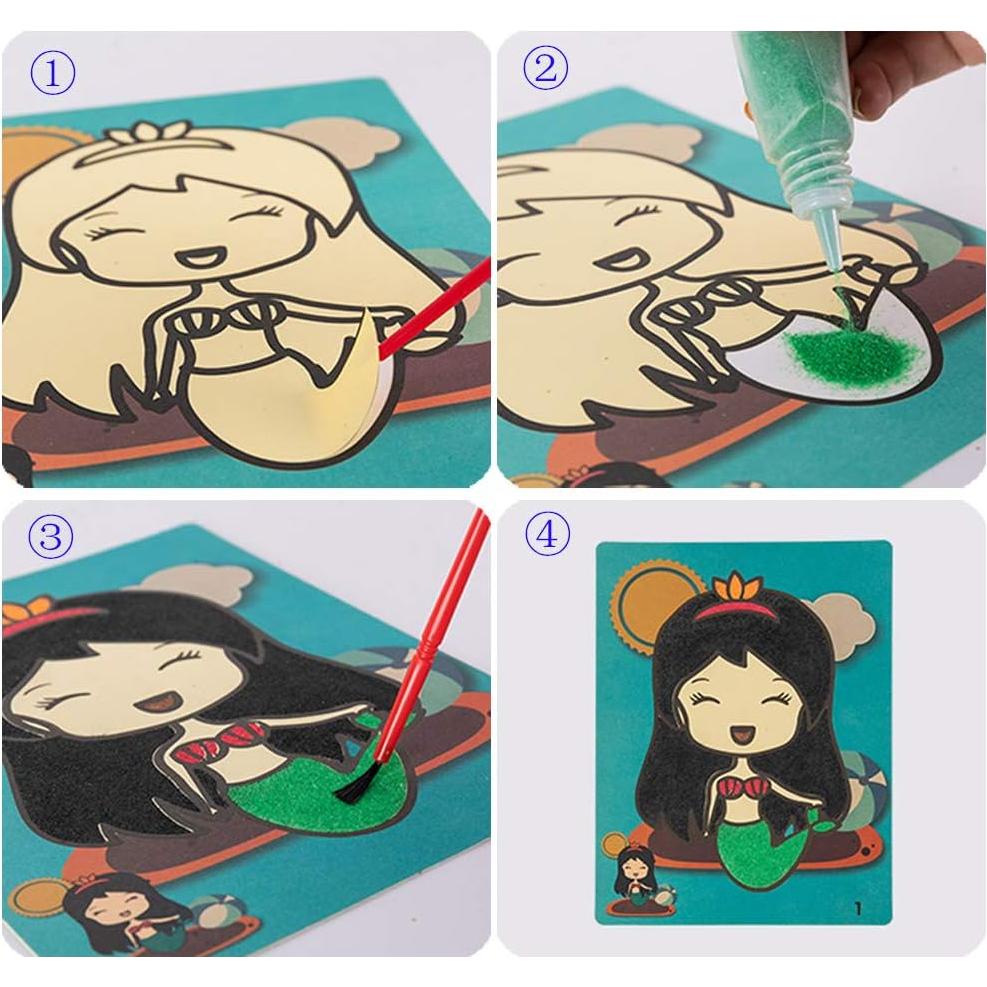 Kit de Arena Artística Zddaoole 32 PCS - 12 Colores y 20 Plantillas