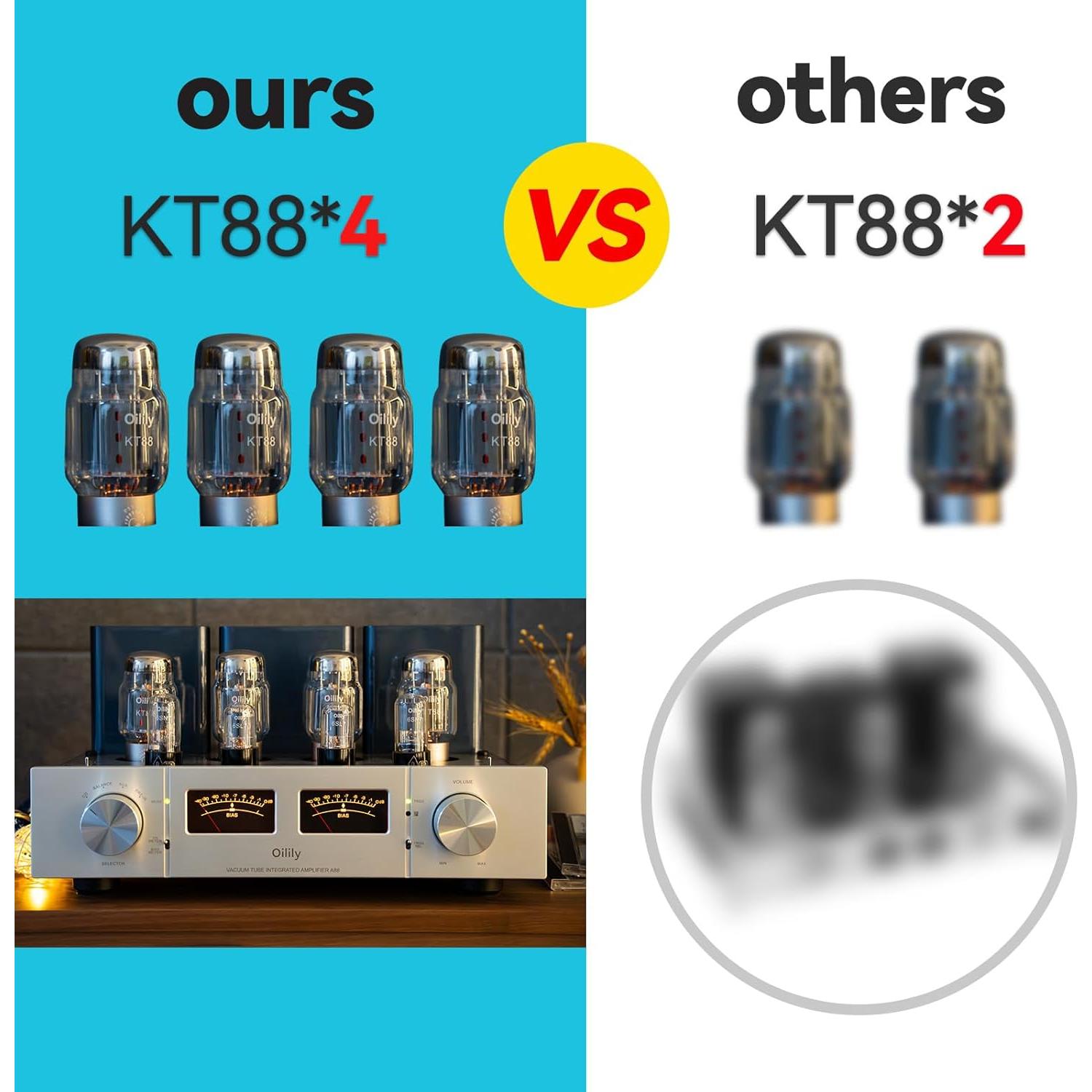 Amplificador de Válvula Oilily A88 KT88X4 45W Plata