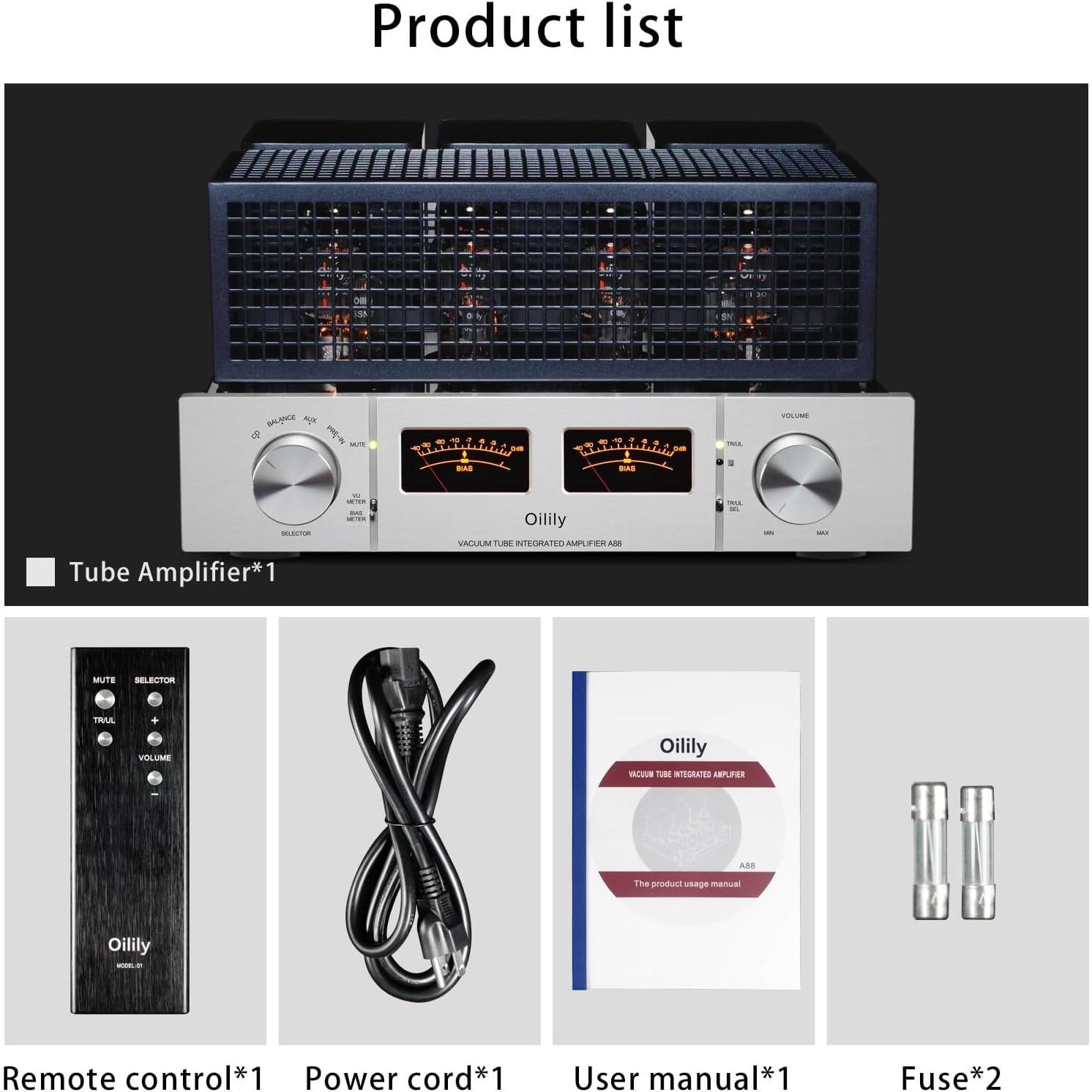 Amplificador de Válvula Oilily A88 KT88X4 45W Plata