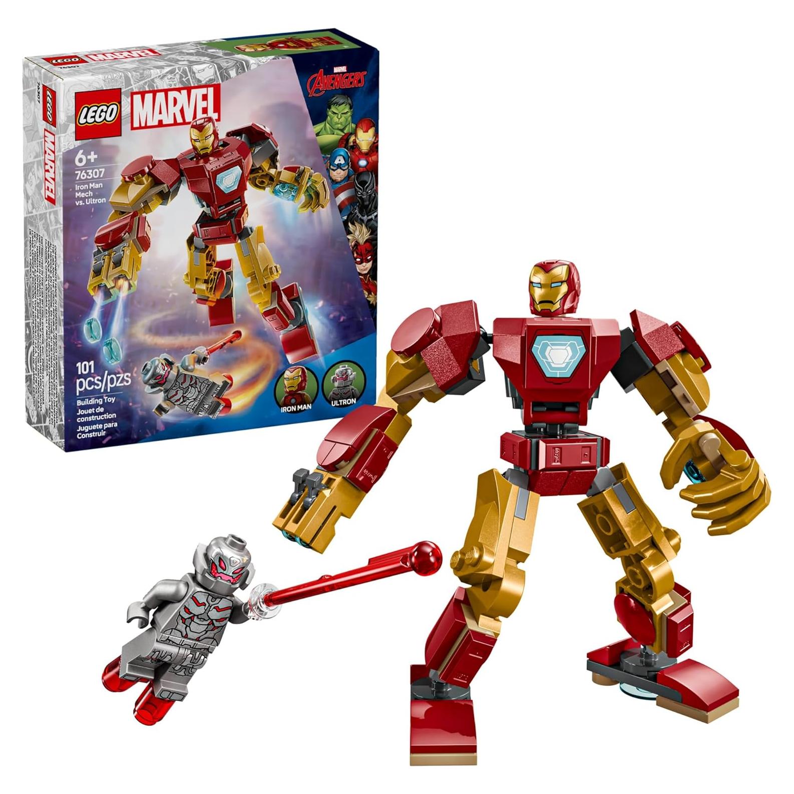 LEGO Marvel Iron Man Mech vs Ultron 101 Piezas 76307