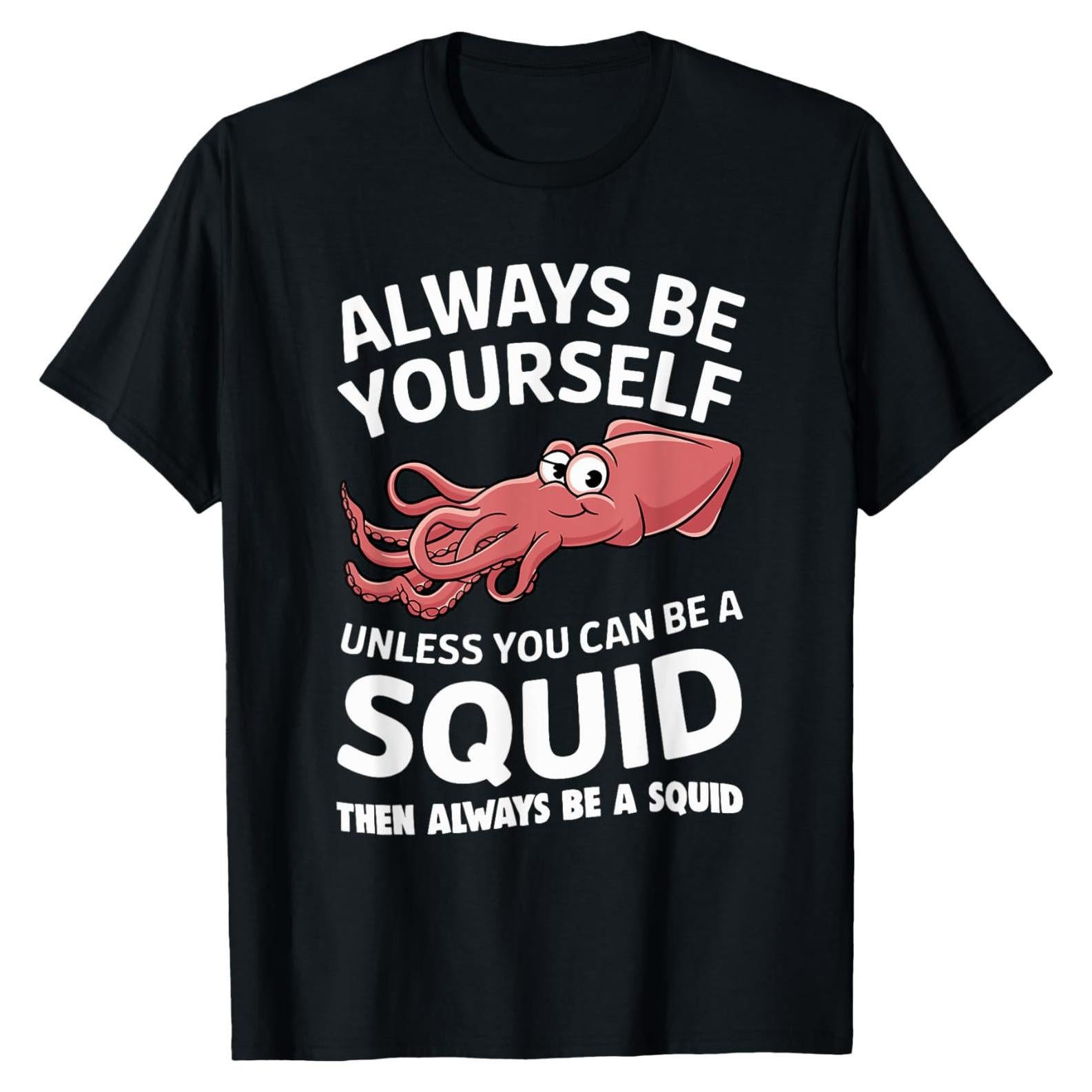 Camiseta de Biología Marina Kawaii Calamar Hombre