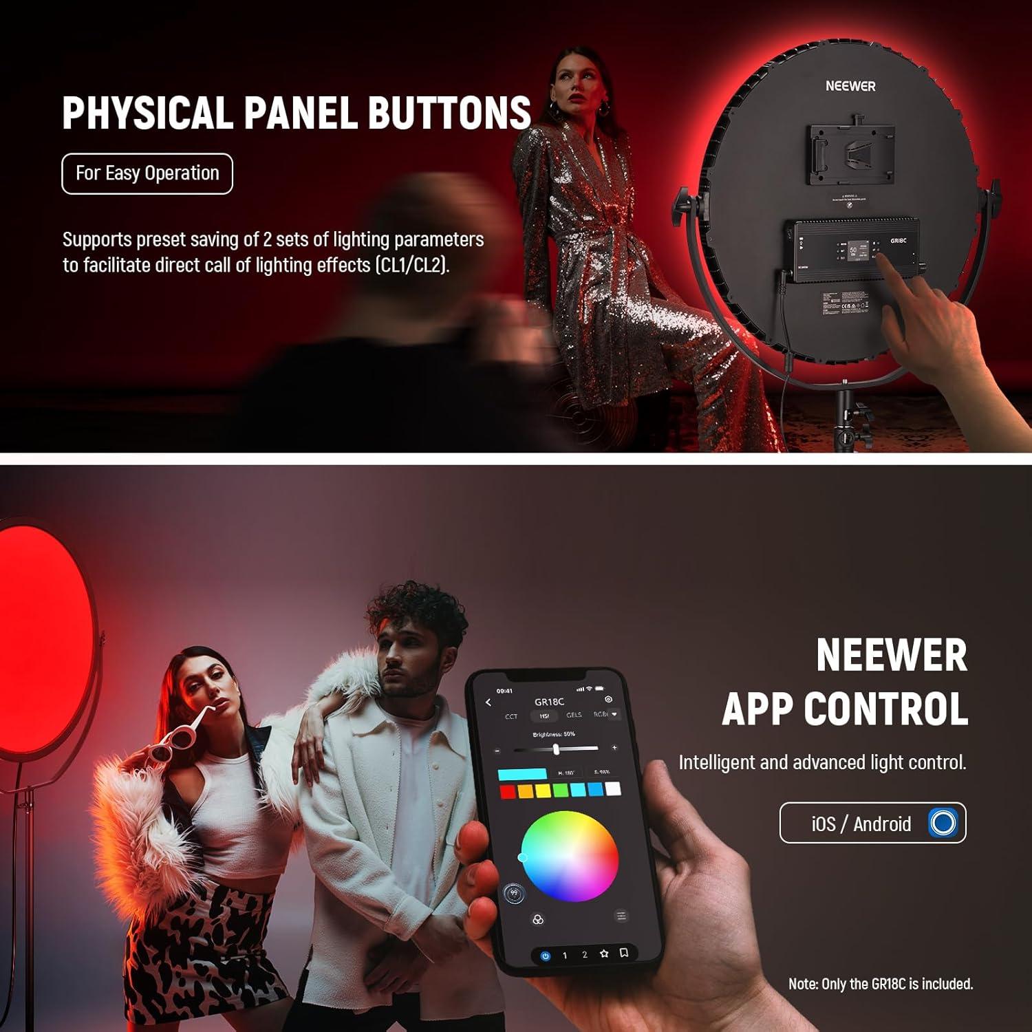 Luz de Video LED RGB NEEWER 65W 18" Control APP