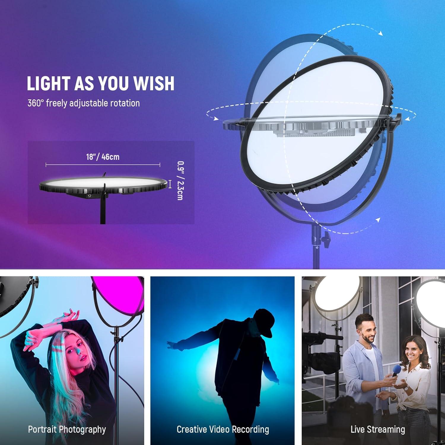 Luz de Video LED RGB NEEWER 65W 18" Control APP