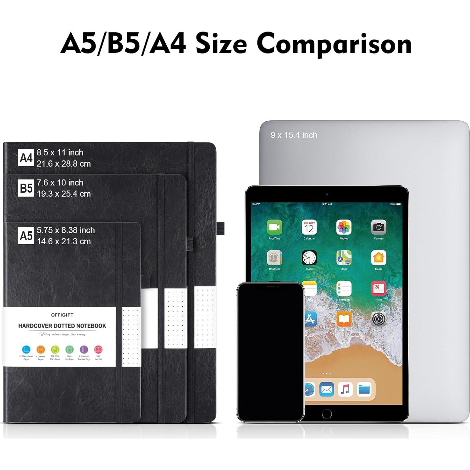 Cuaderno Punteado B5 OFFIGIFT 320 Páginas 100gsm Negro