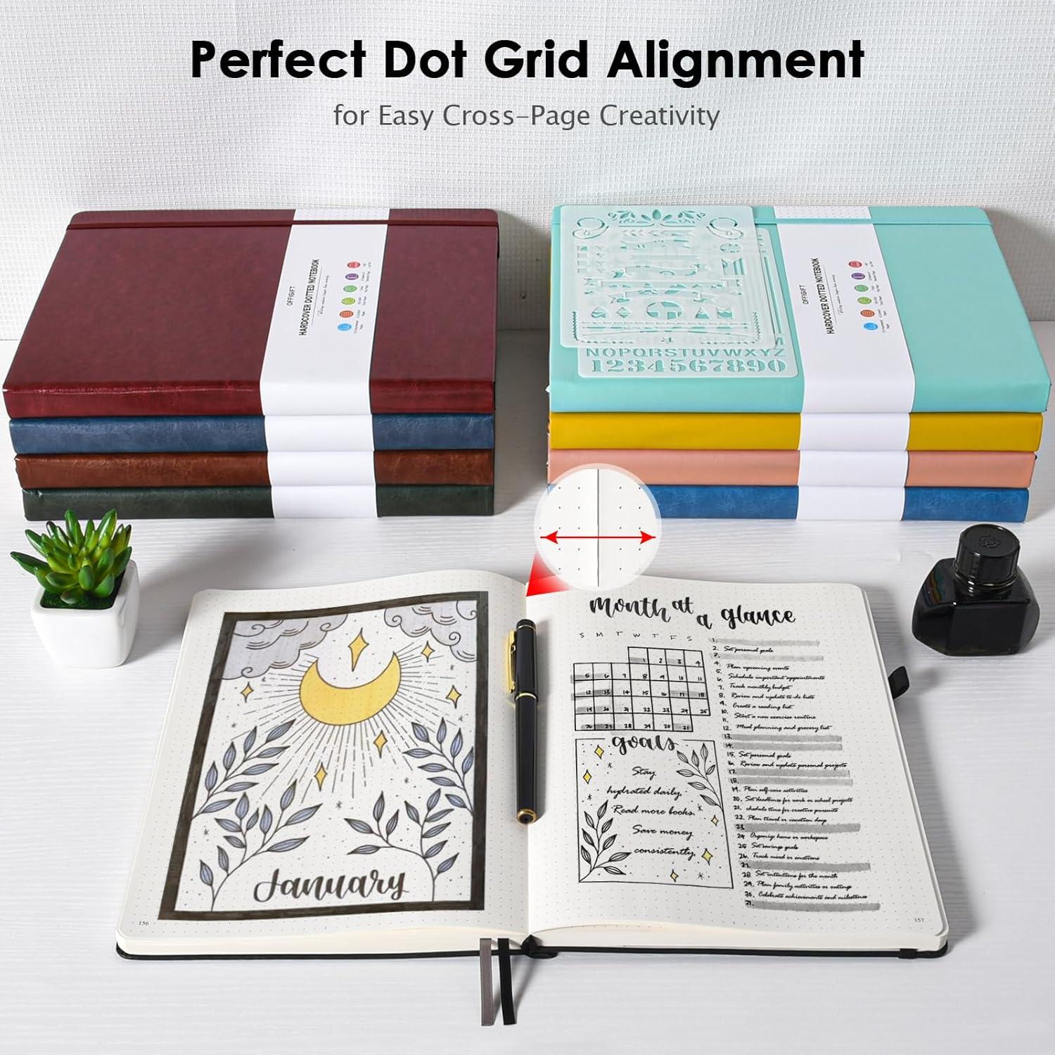 Cuaderno Punteado B5 OFFIGIFT 320 Páginas 100gsm Negro