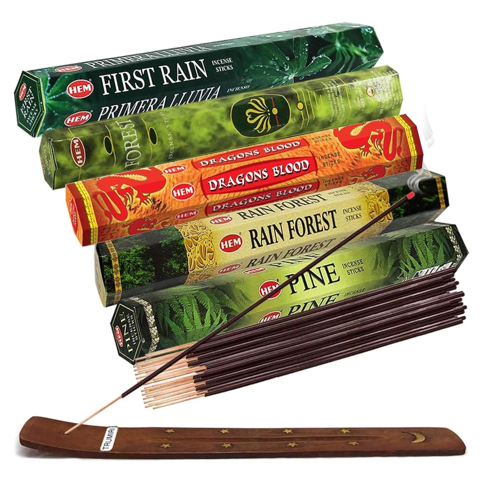 Conjunto de Incienso Hem con Soporte y 5 Fragancias Naturales