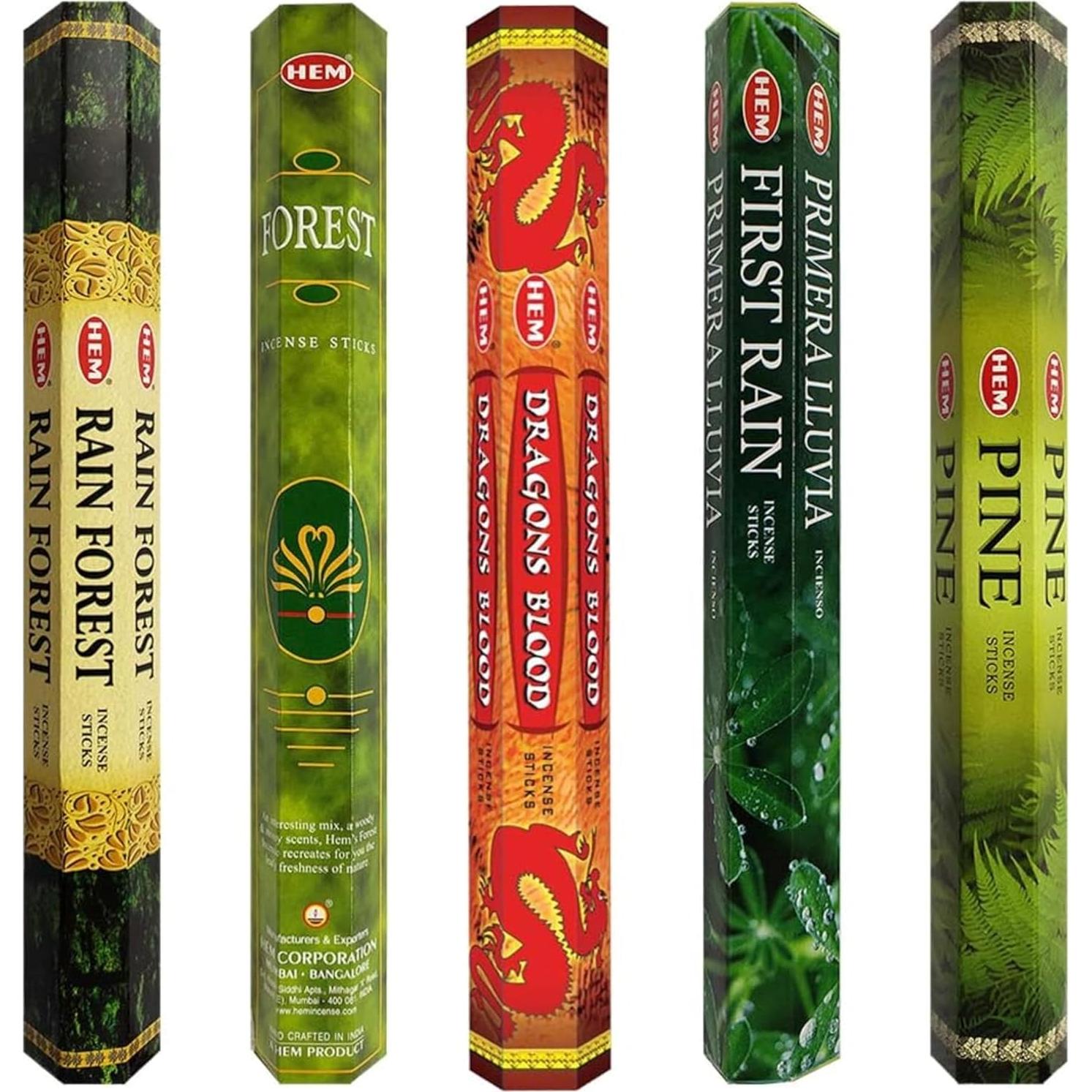 Conjunto de Incienso Hem con Soporte y 5 Fragancias Naturales