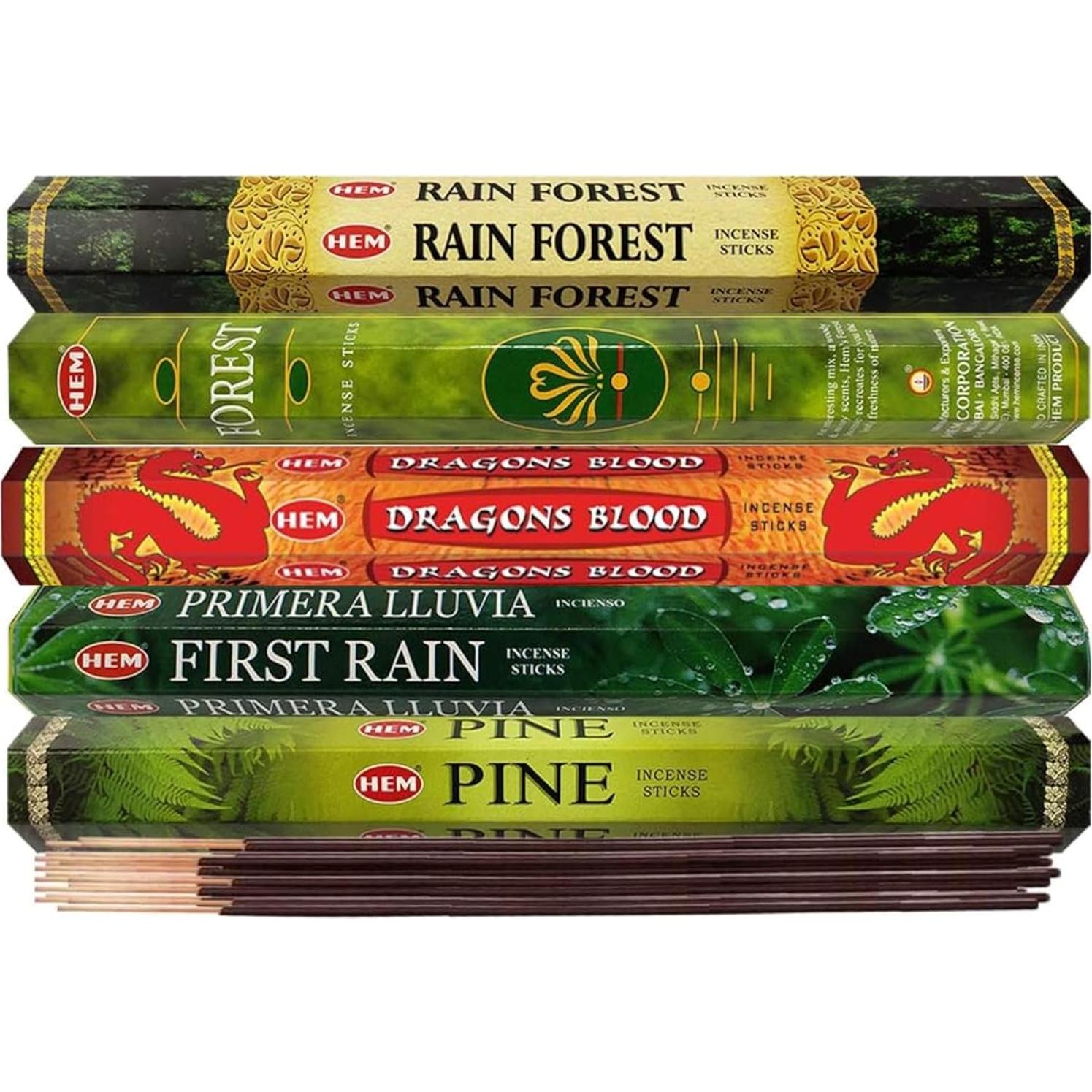 Conjunto de Incienso Hem con Soporte y 5 Fragancias Naturales